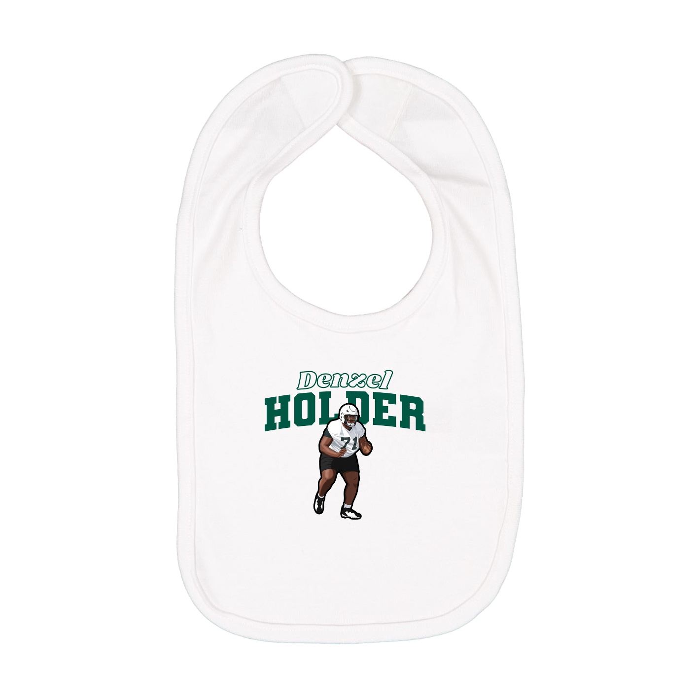 Infant Bib — Name Arch in White