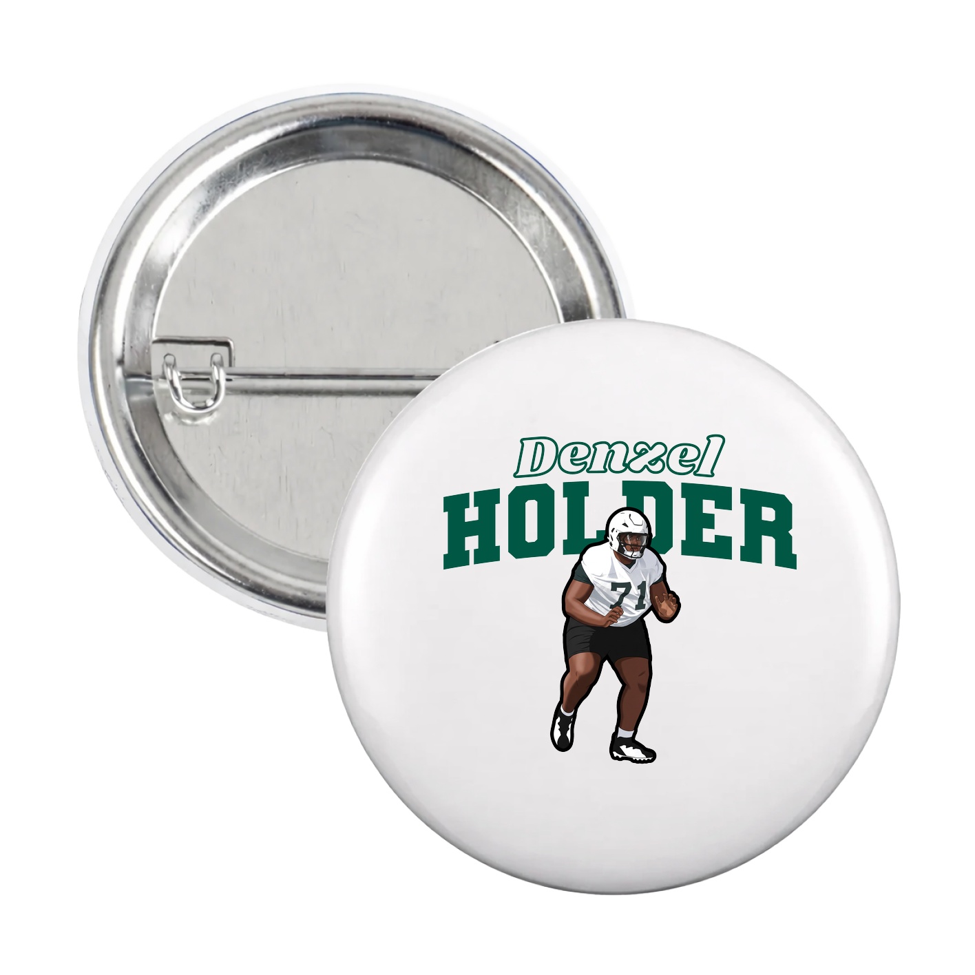 Game Day Button — Name Arch in White
