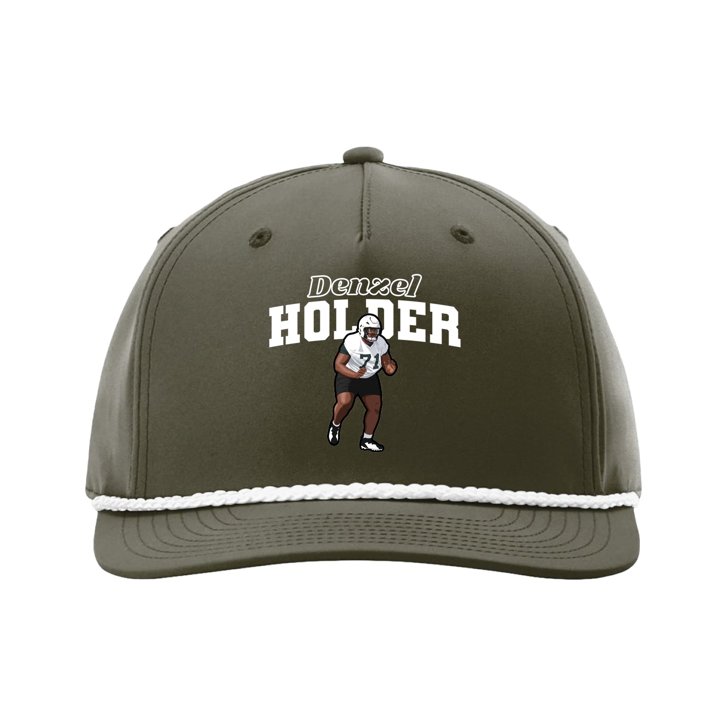 Five-Panel Classic Rope Cap — Name Arch in Green
