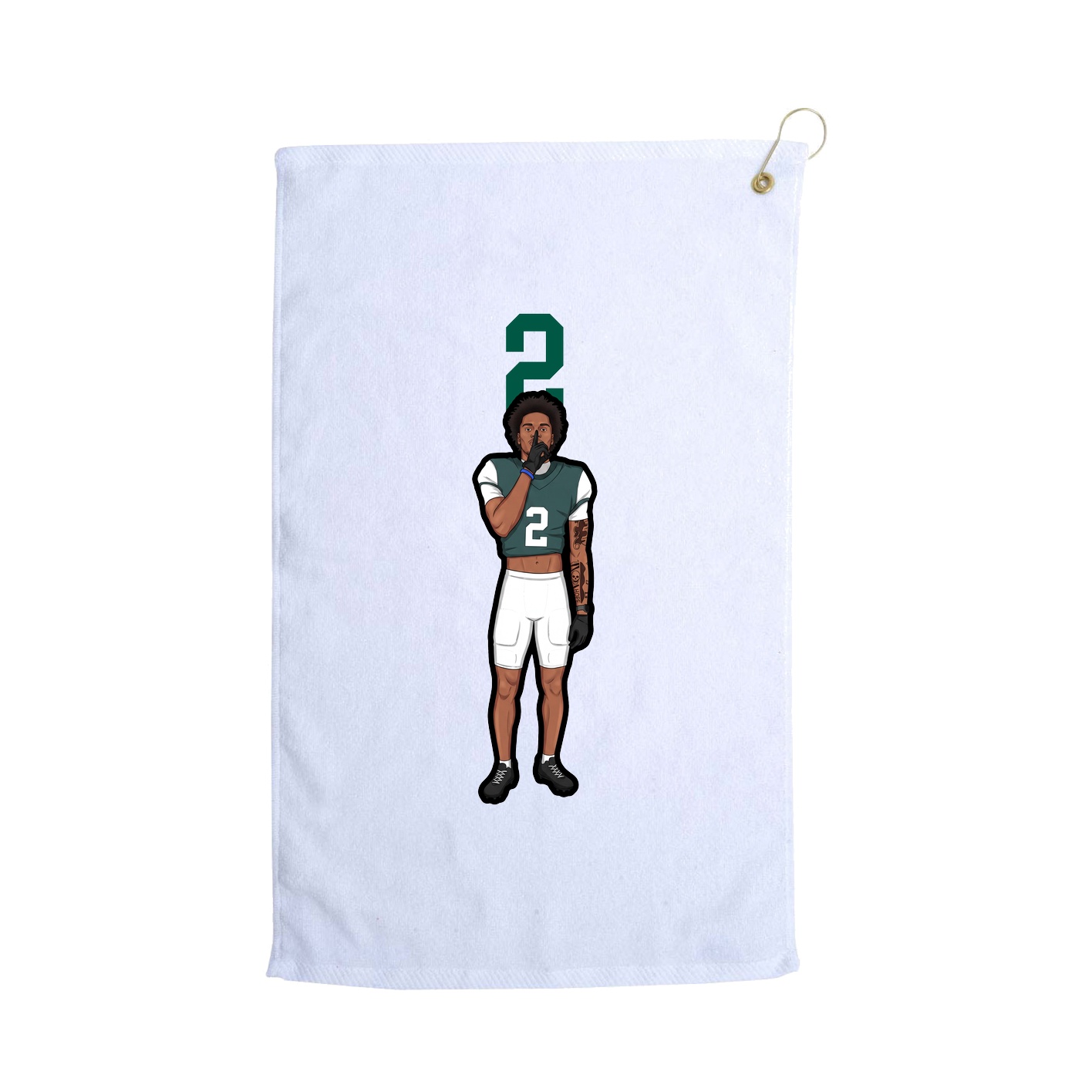 Golf Towel — Number Top in White