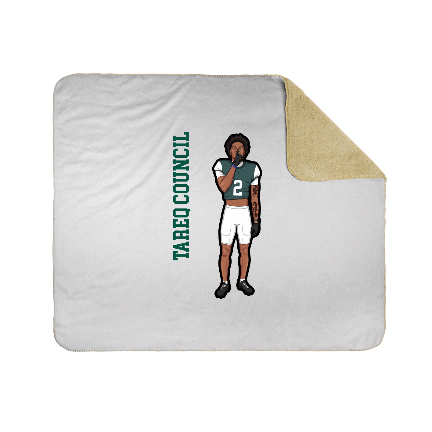 Throw Blanket — Name Vertical in White