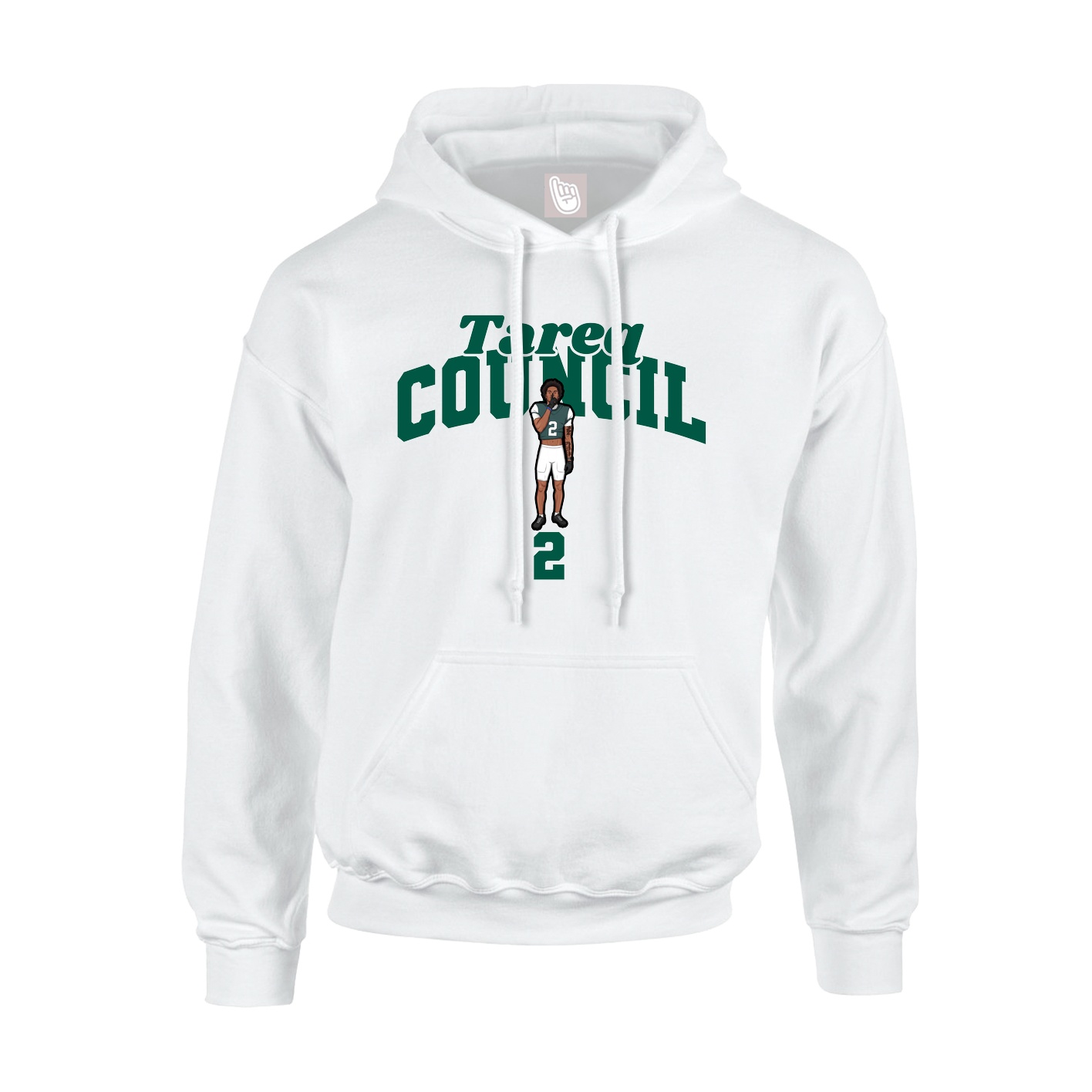 Youth Hoodie — Signature Arch in White
