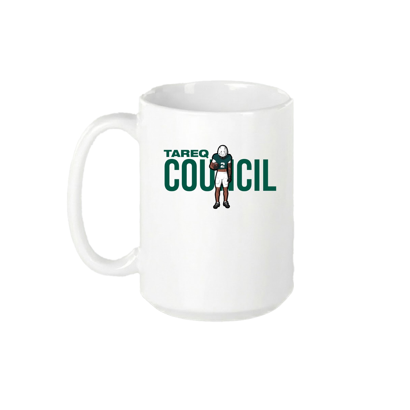 15oz Coffee Mug — Player Name in White