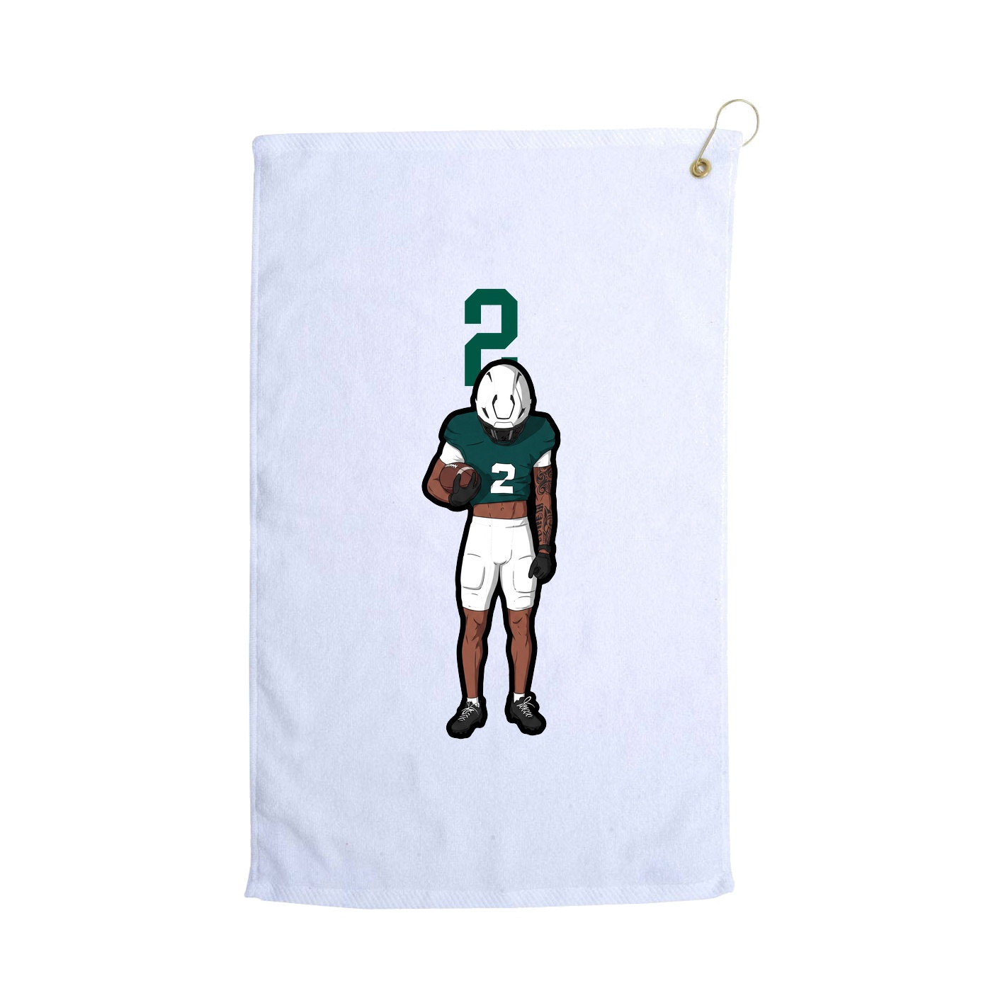 Golf Towel — Number Top in White