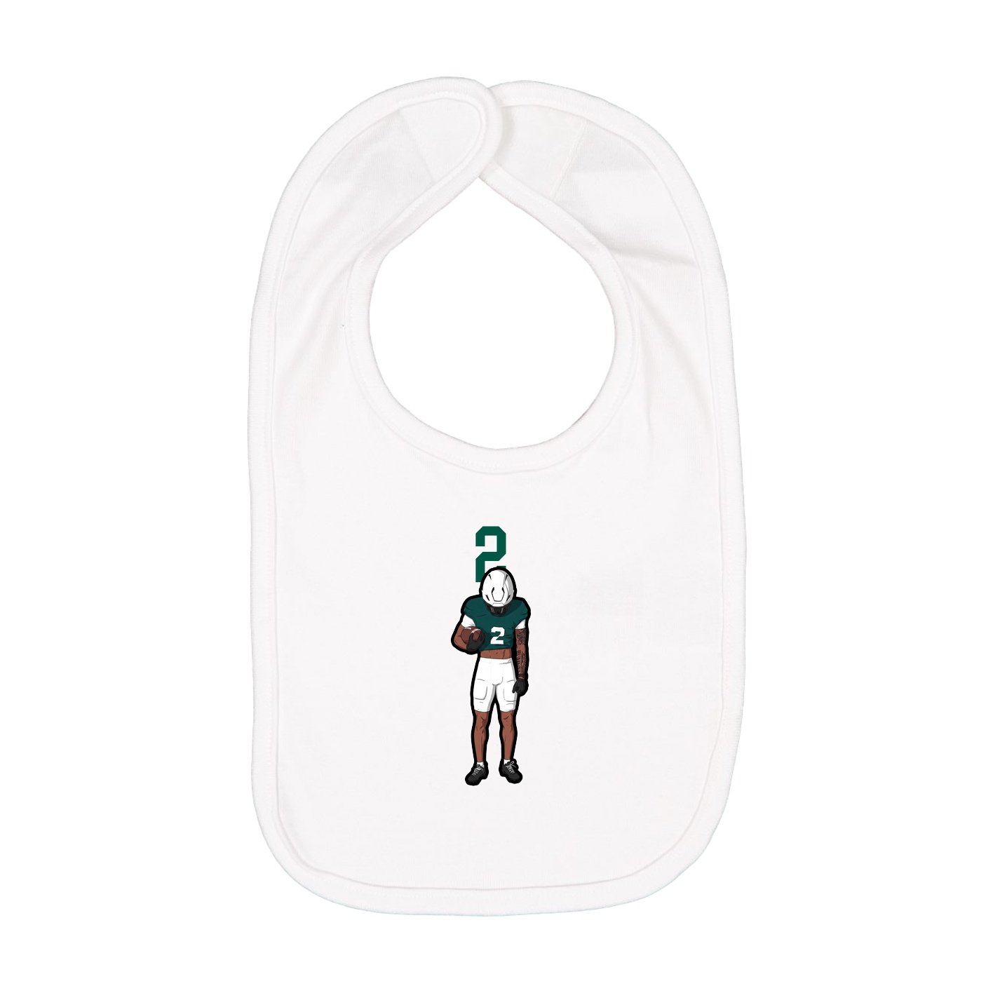 Infant Bib — Number Top in White
