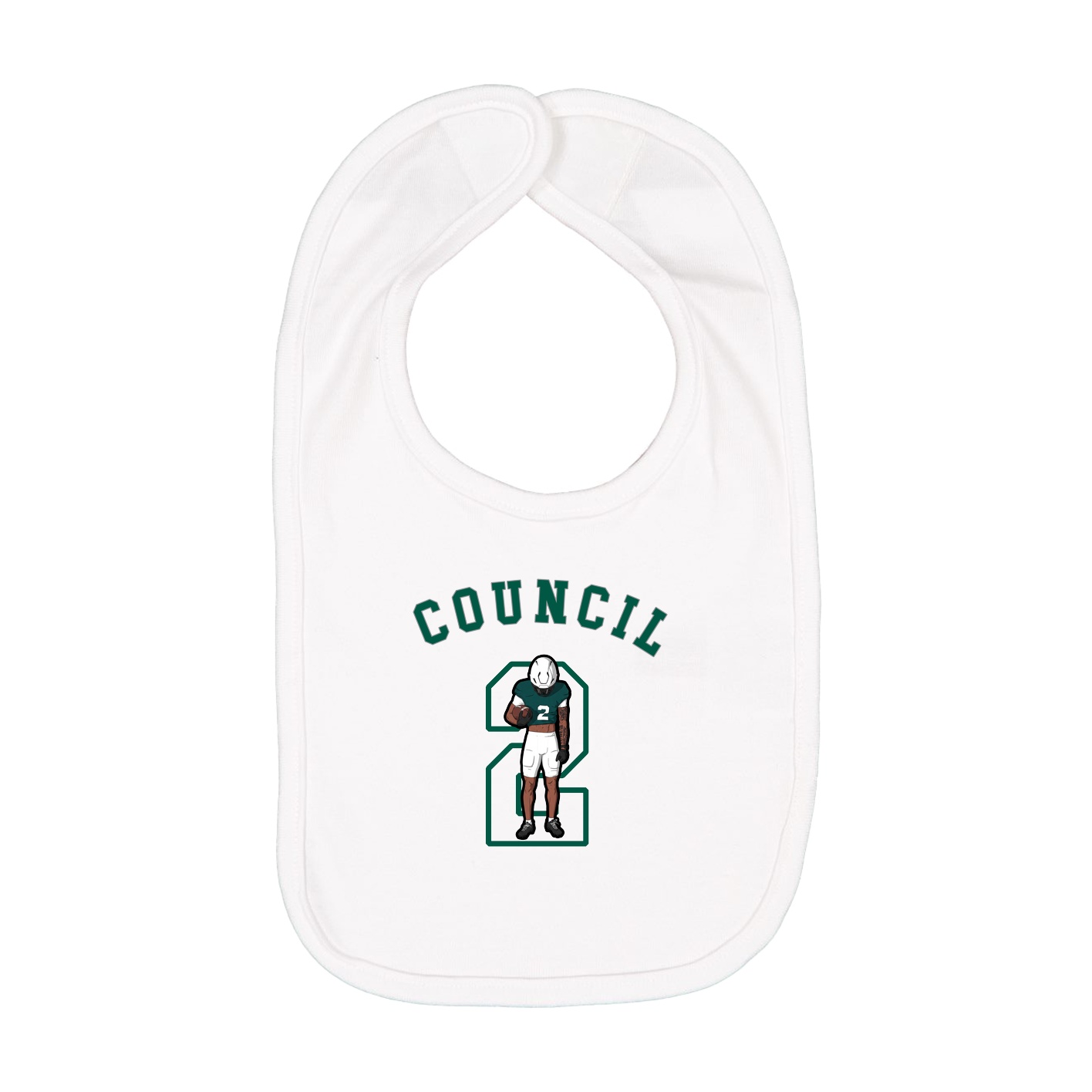 Infant Bib — Shirsey Arch in White
