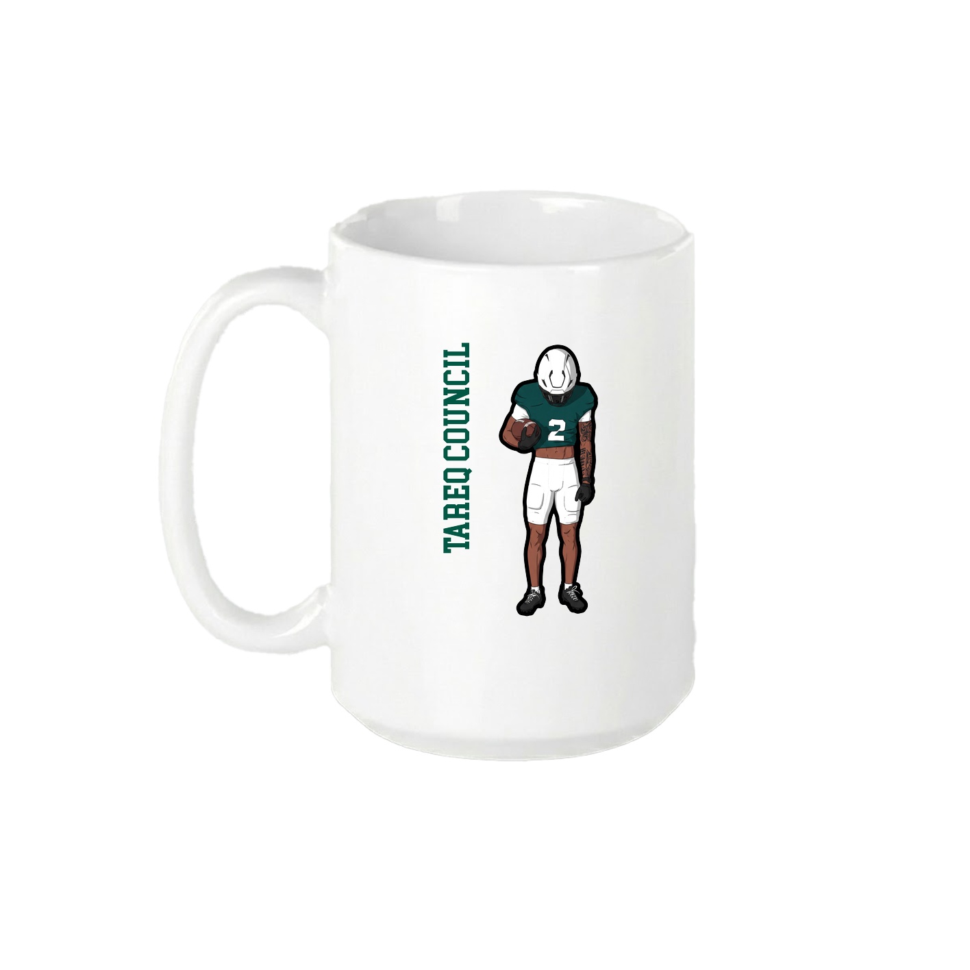 15oz Coffee Mug — Name Vertical in White