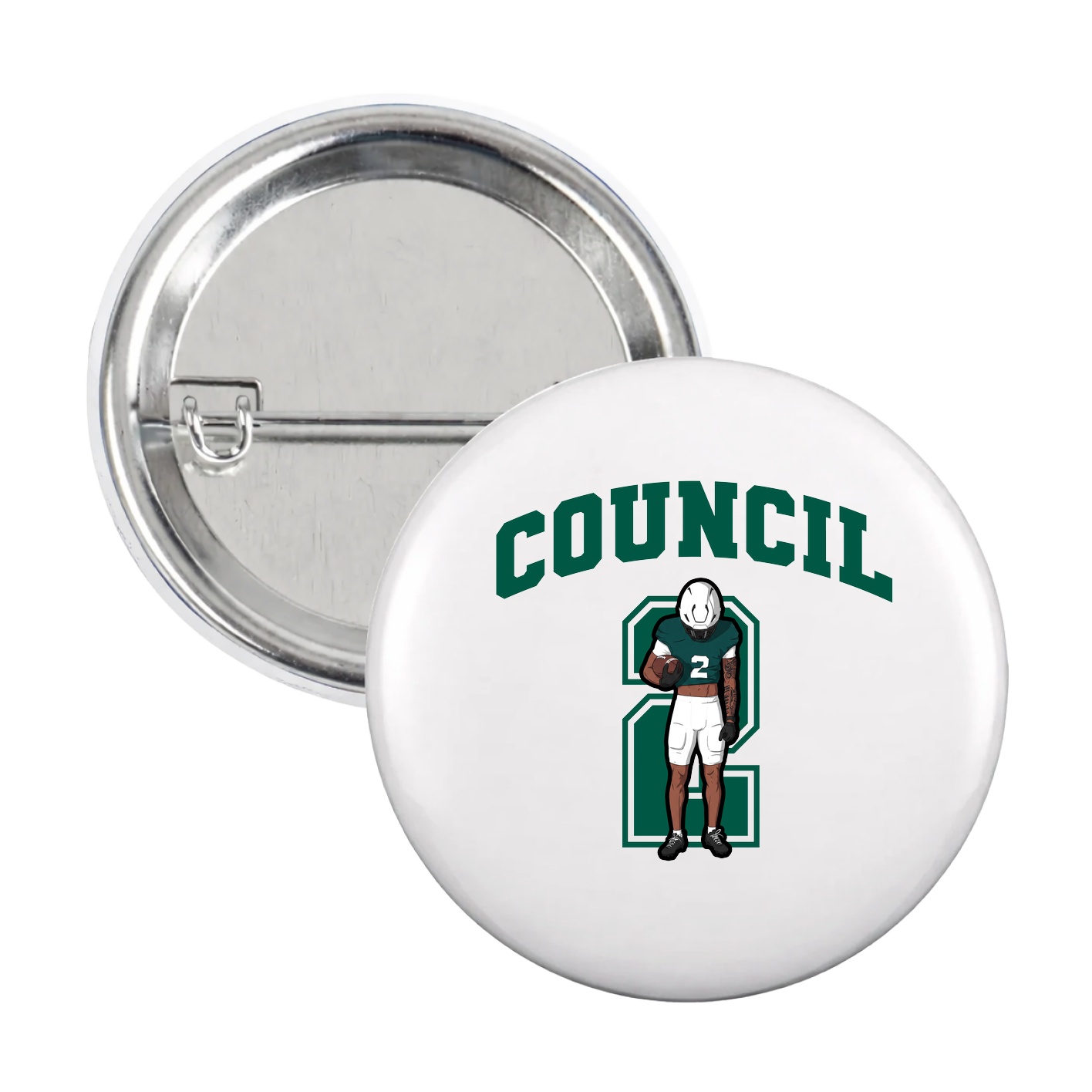 Game Day Button — Number in White