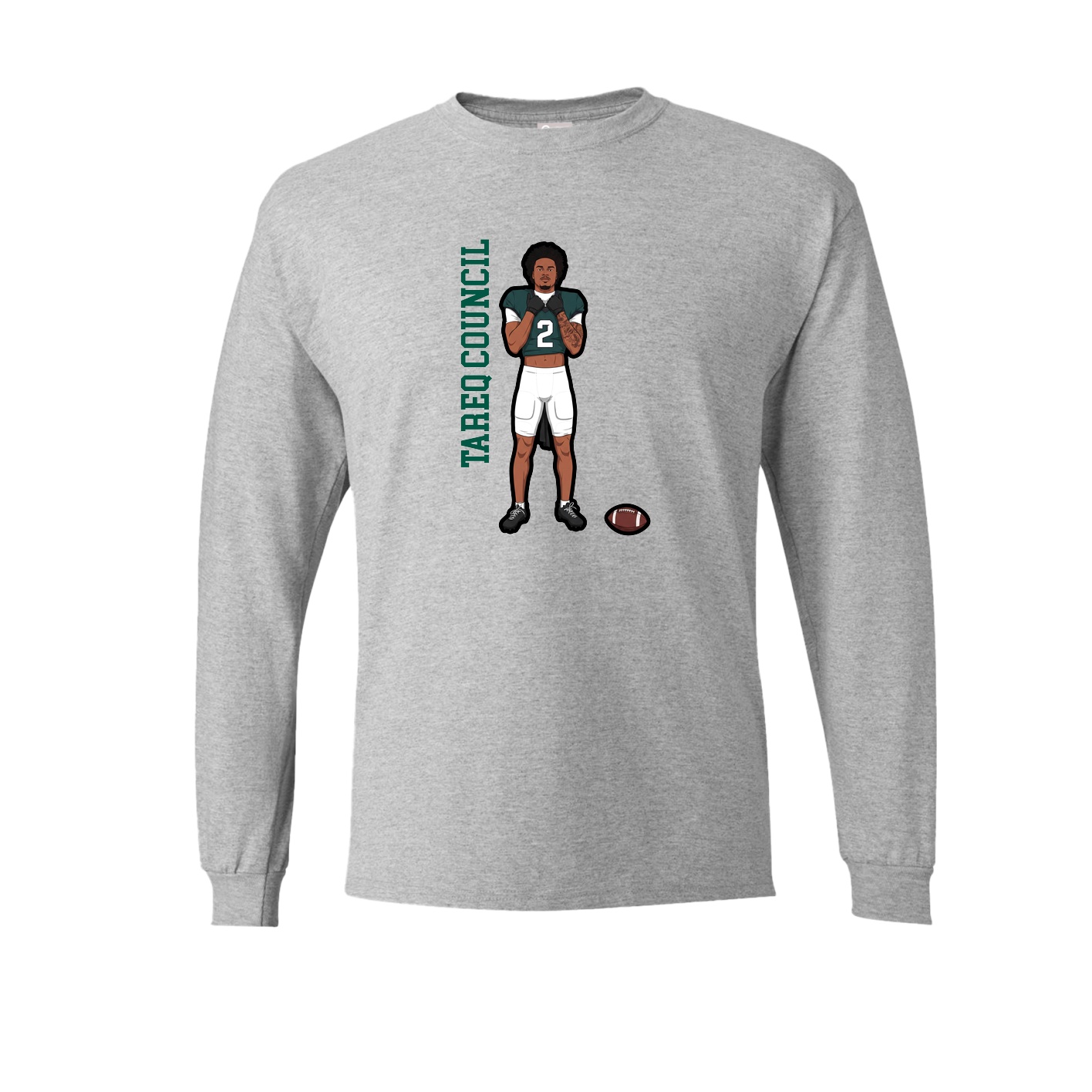 Long Sleeve Tee — Name Vertical in Grey