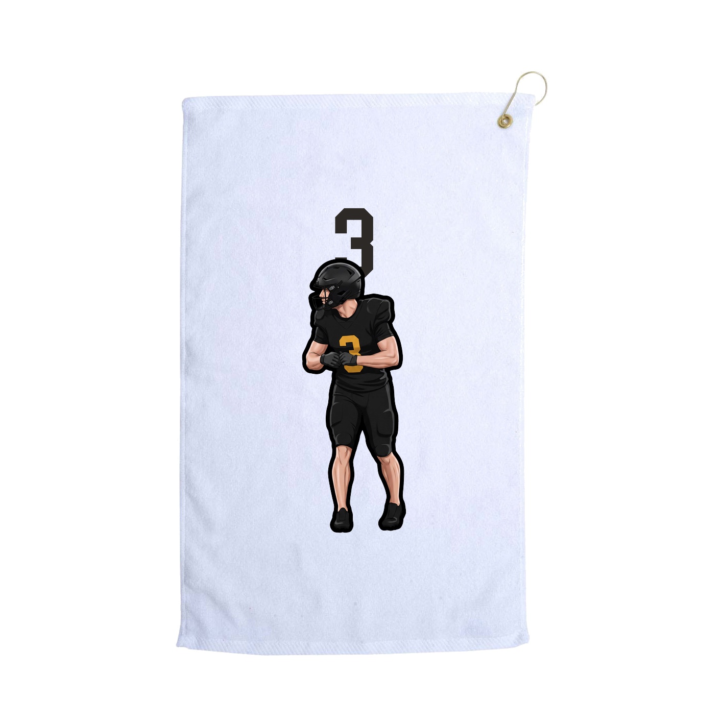 Golf Towel — Number Top in White