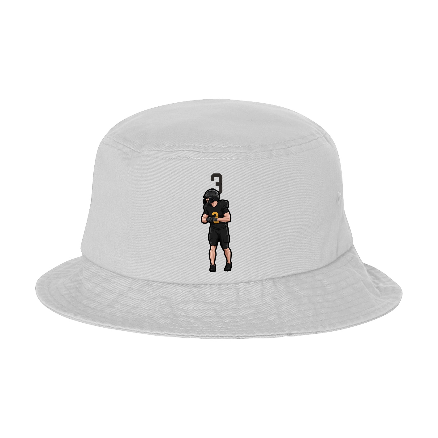 Bucket Cap — Number Top in White
