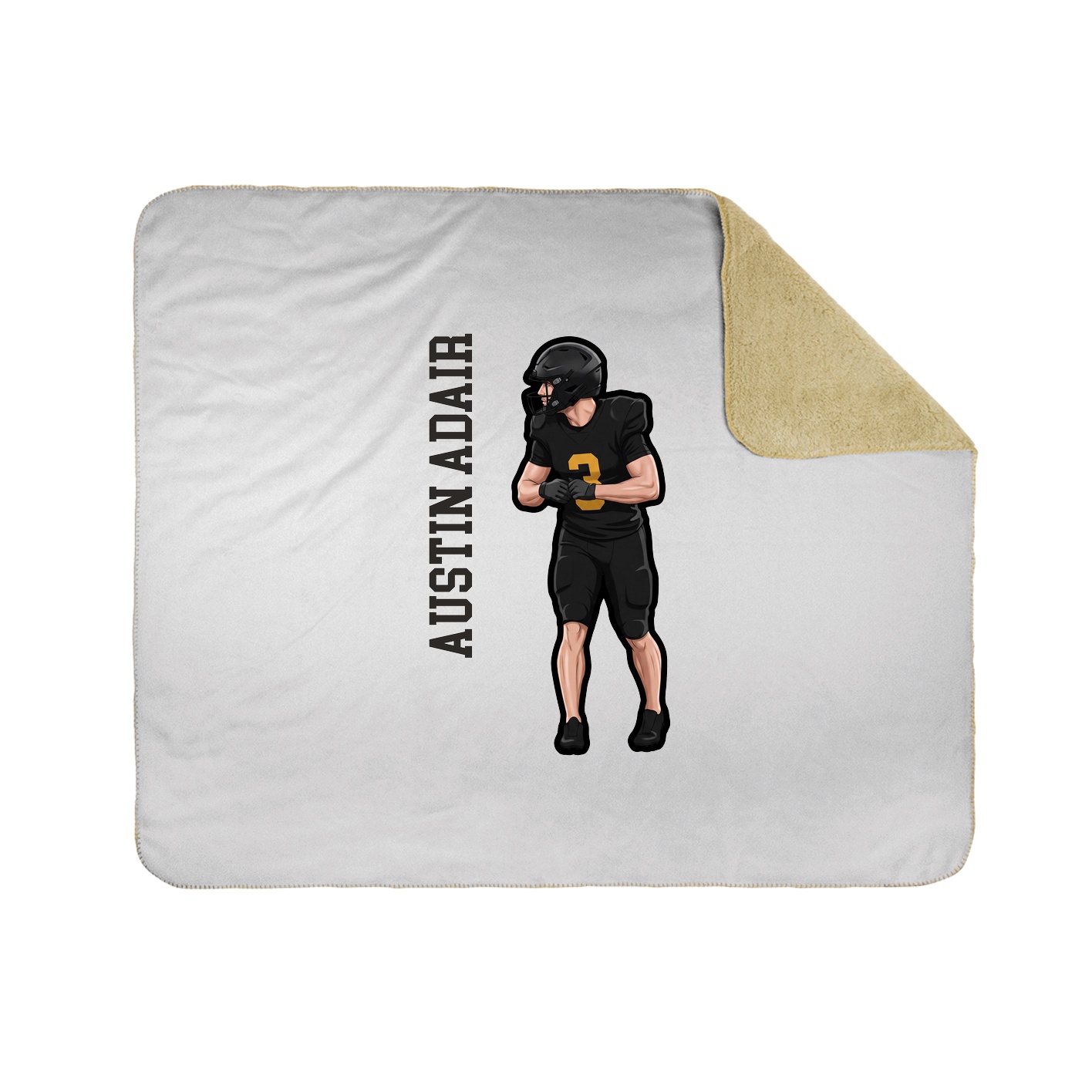 Throw Blanket — Name Vertical in White