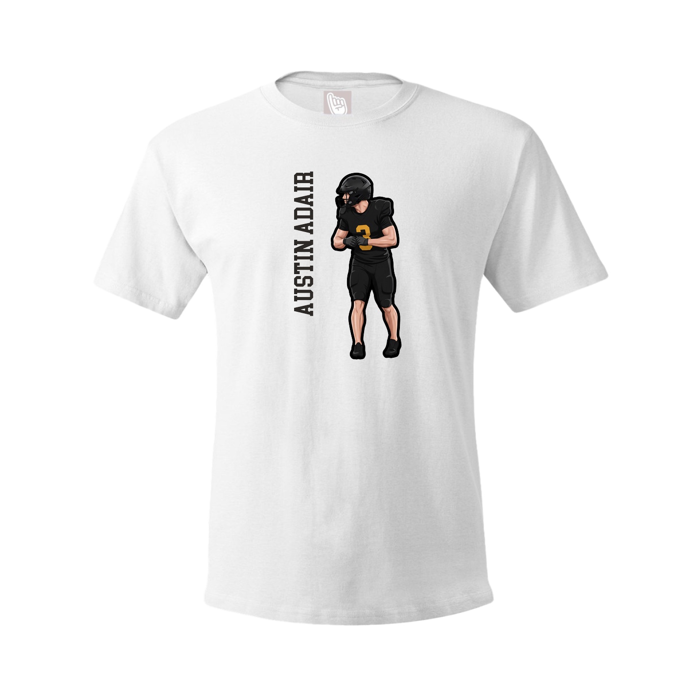 Tee — Name Vertical in White