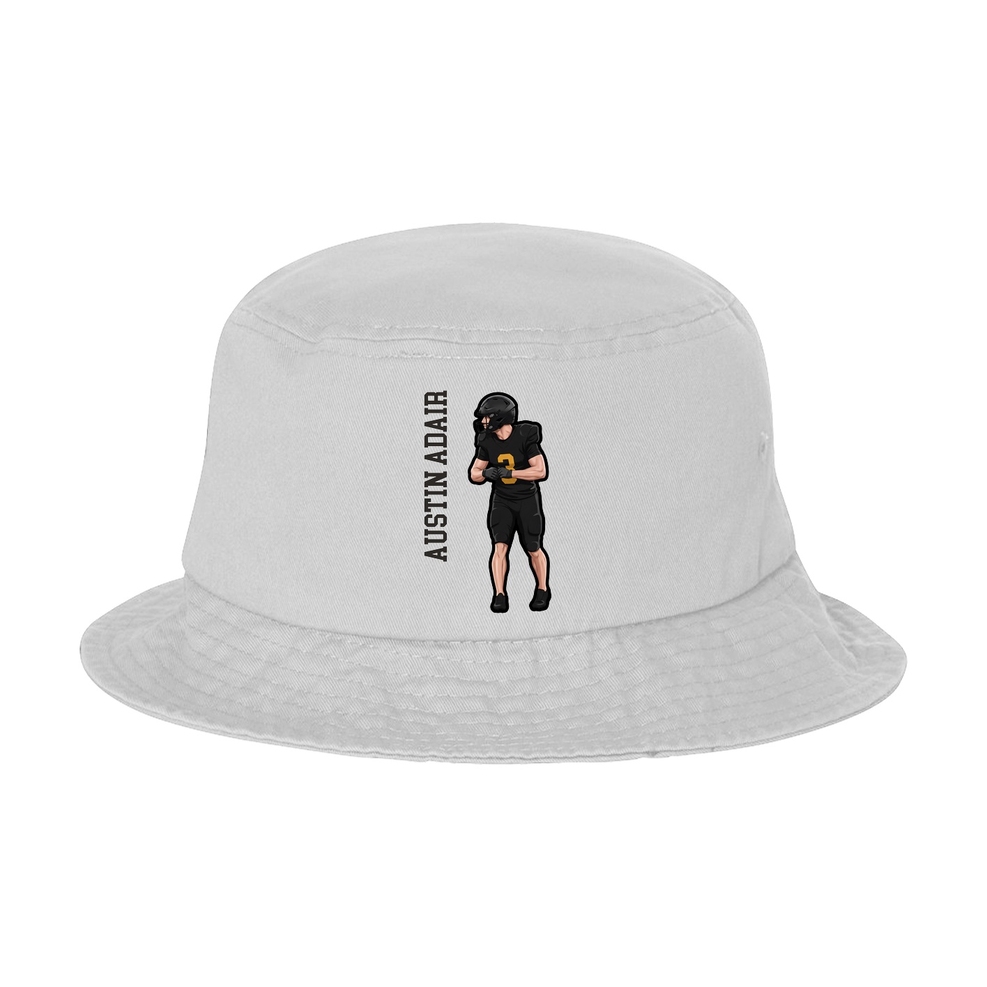 Bucket Cap — Name Vertical in White