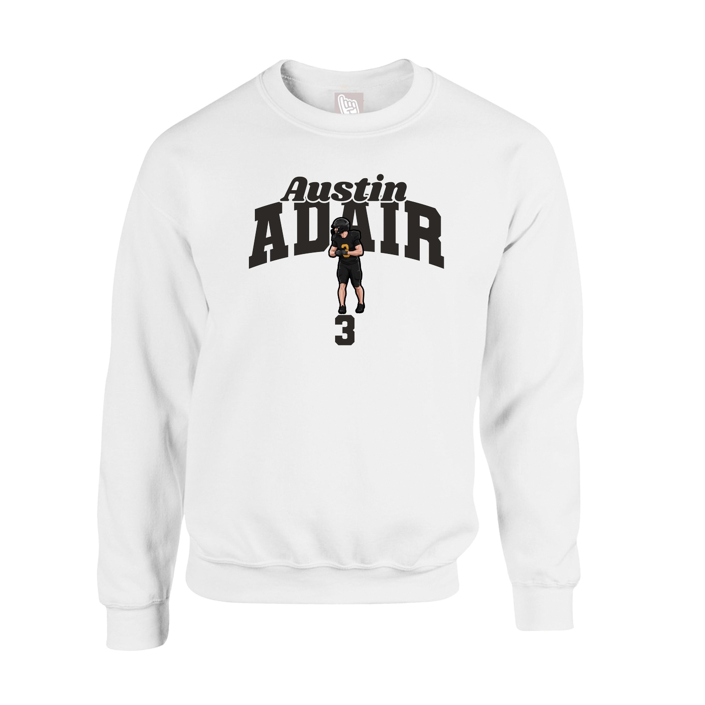 Fleece Crew — Signature Arch in White