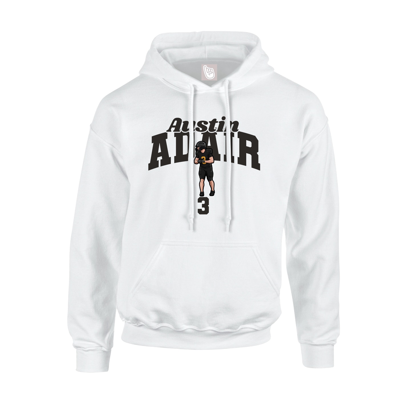 Youth Hoodie — Signature Arch in White