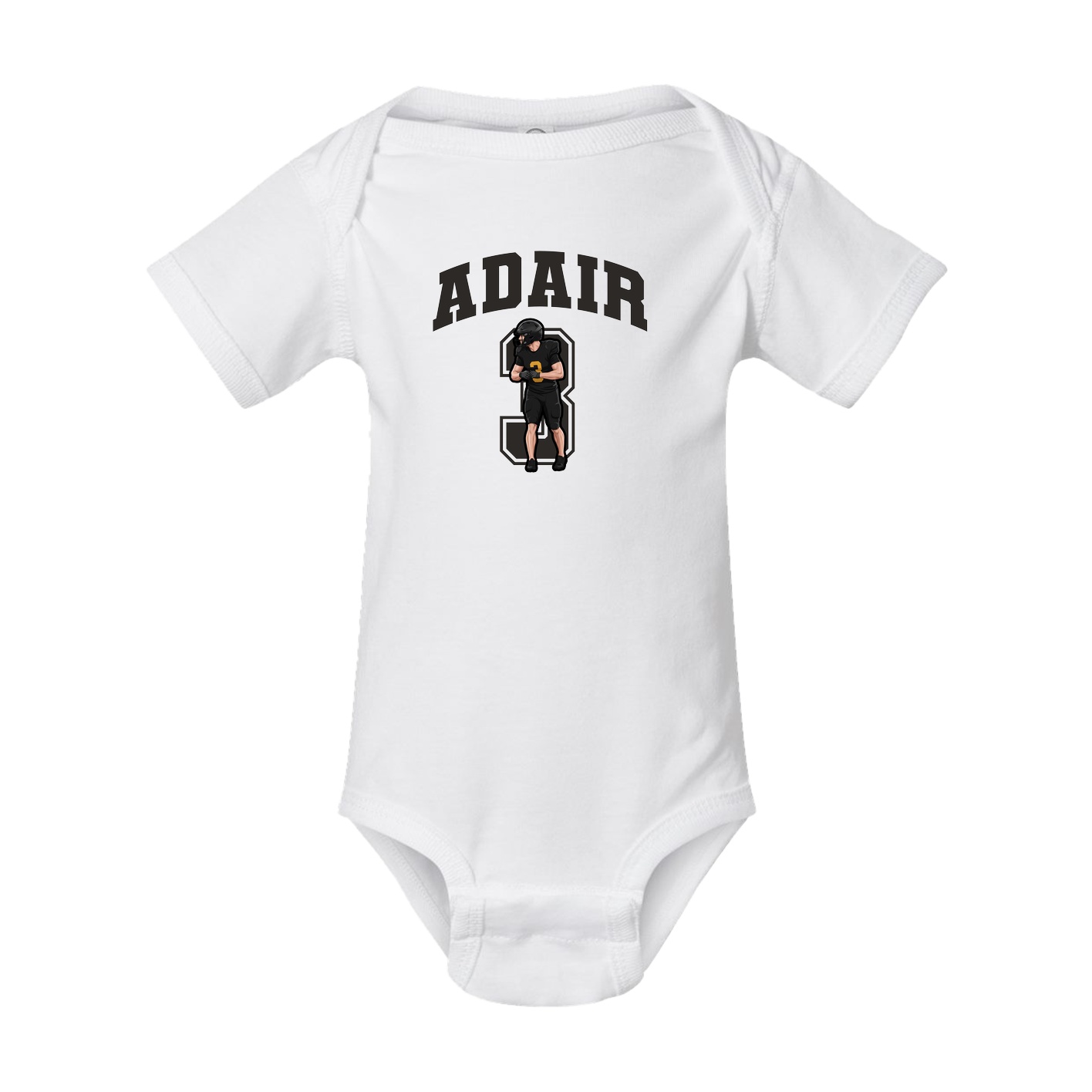 Baby Onesie — Number in White