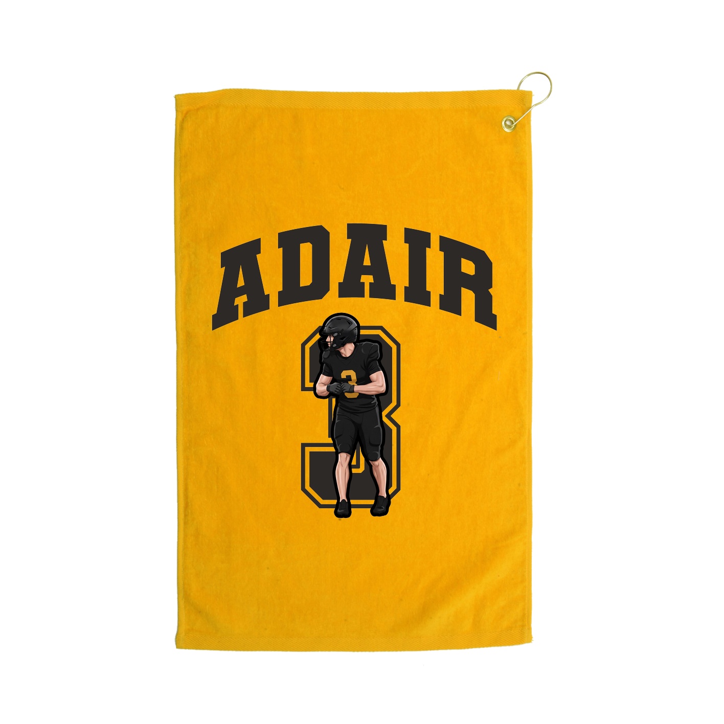 Golf Towel — Number in Gold