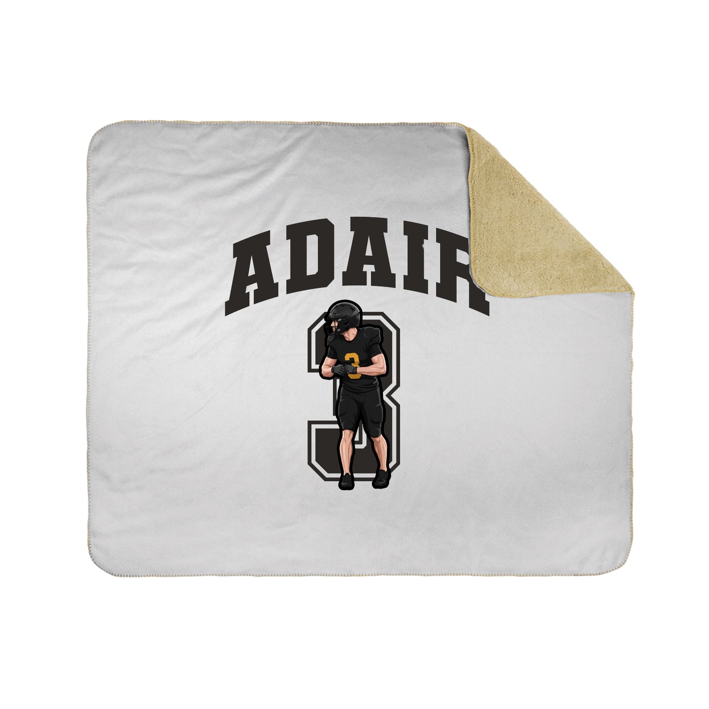Throw Blanket — Number in White