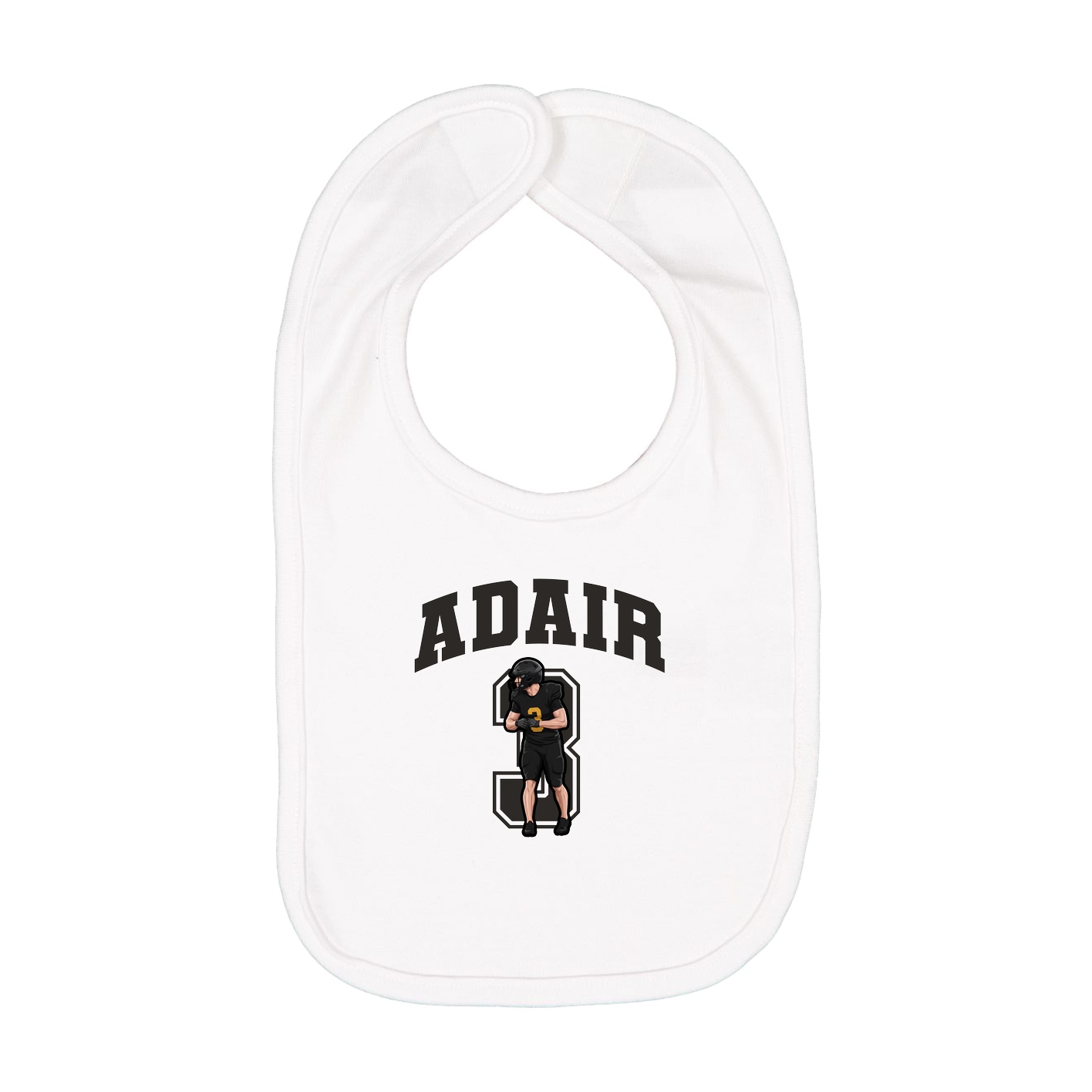 Infant Bib — Number in White
