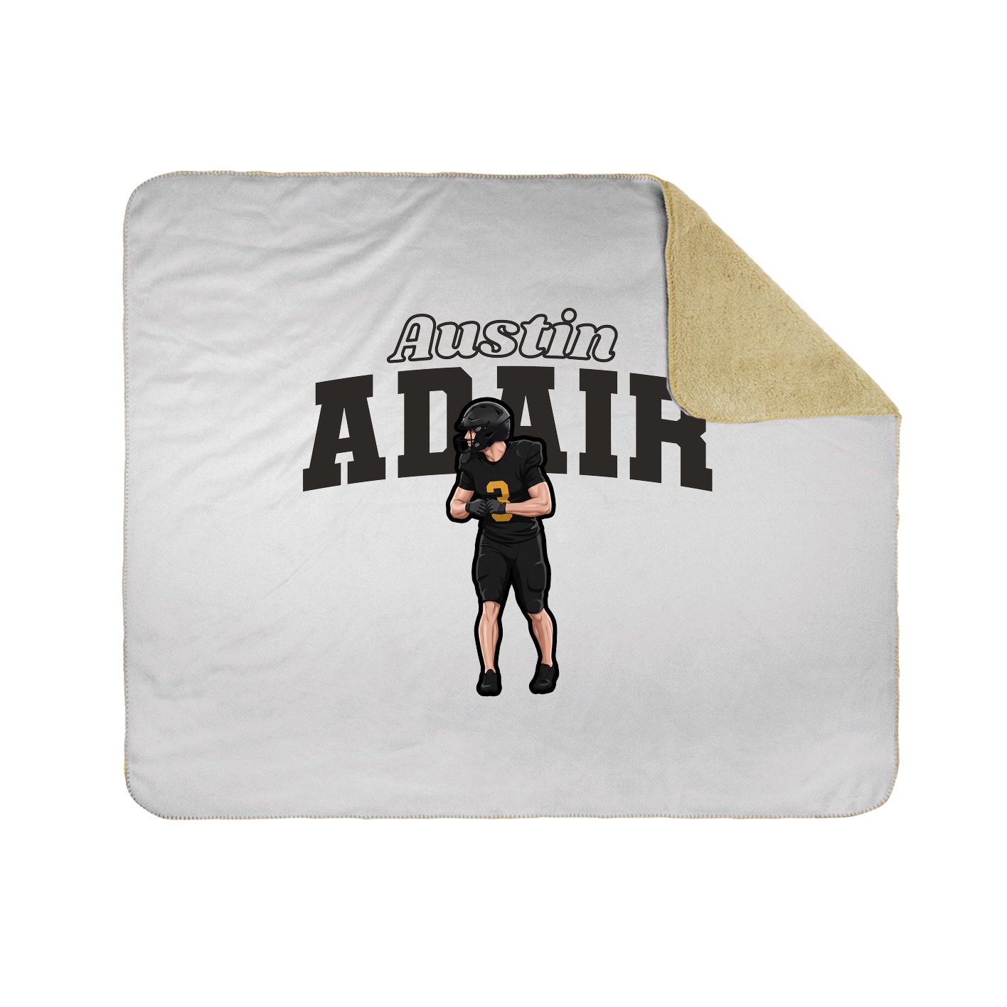 Throw Blanket — Name Arch in White