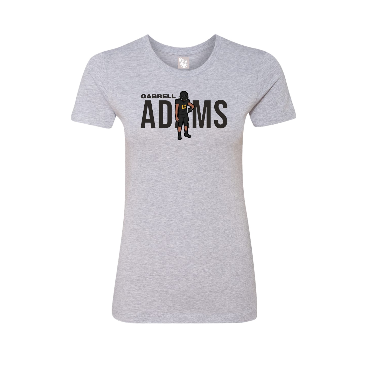 Fitted Women's Tee — Player Name in Grey