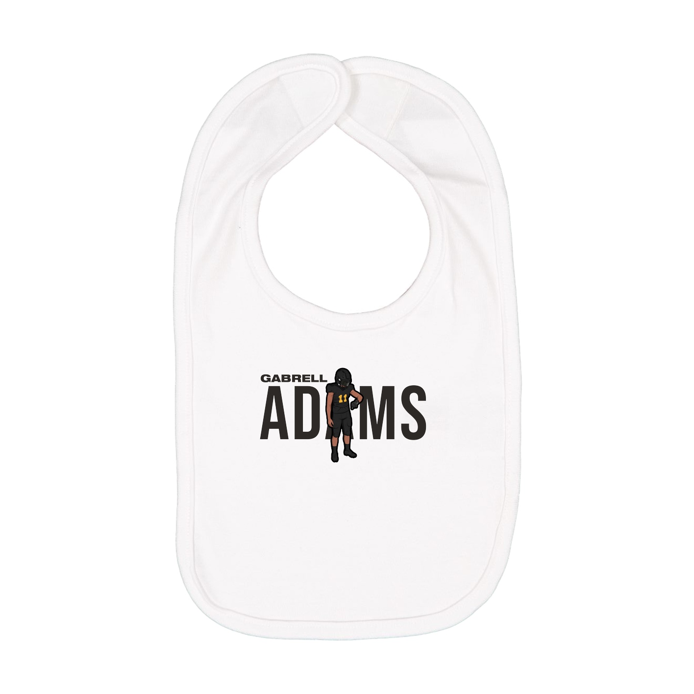 Infant Bib — Player Name in White