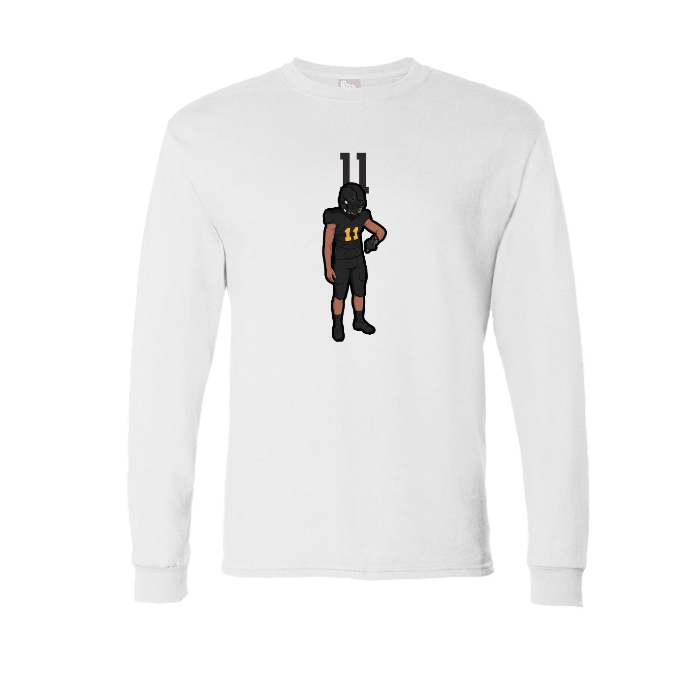 Long Sleeve Tee — Number Top in White