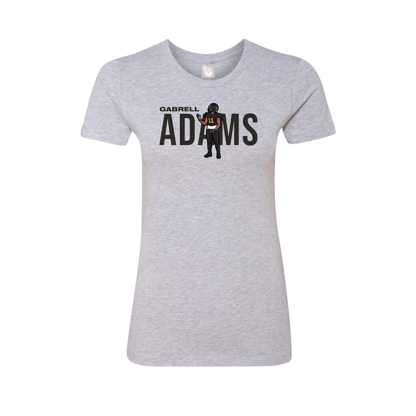 Fitted Women's Tee — Player Name in Grey