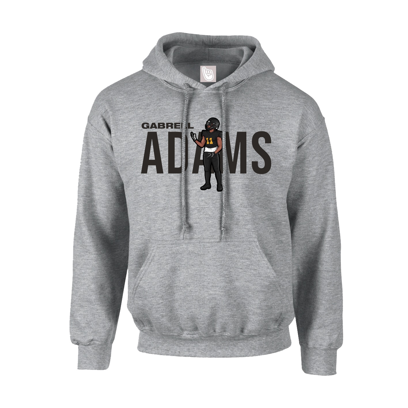 Youth Hoodie — Player Name in Grey