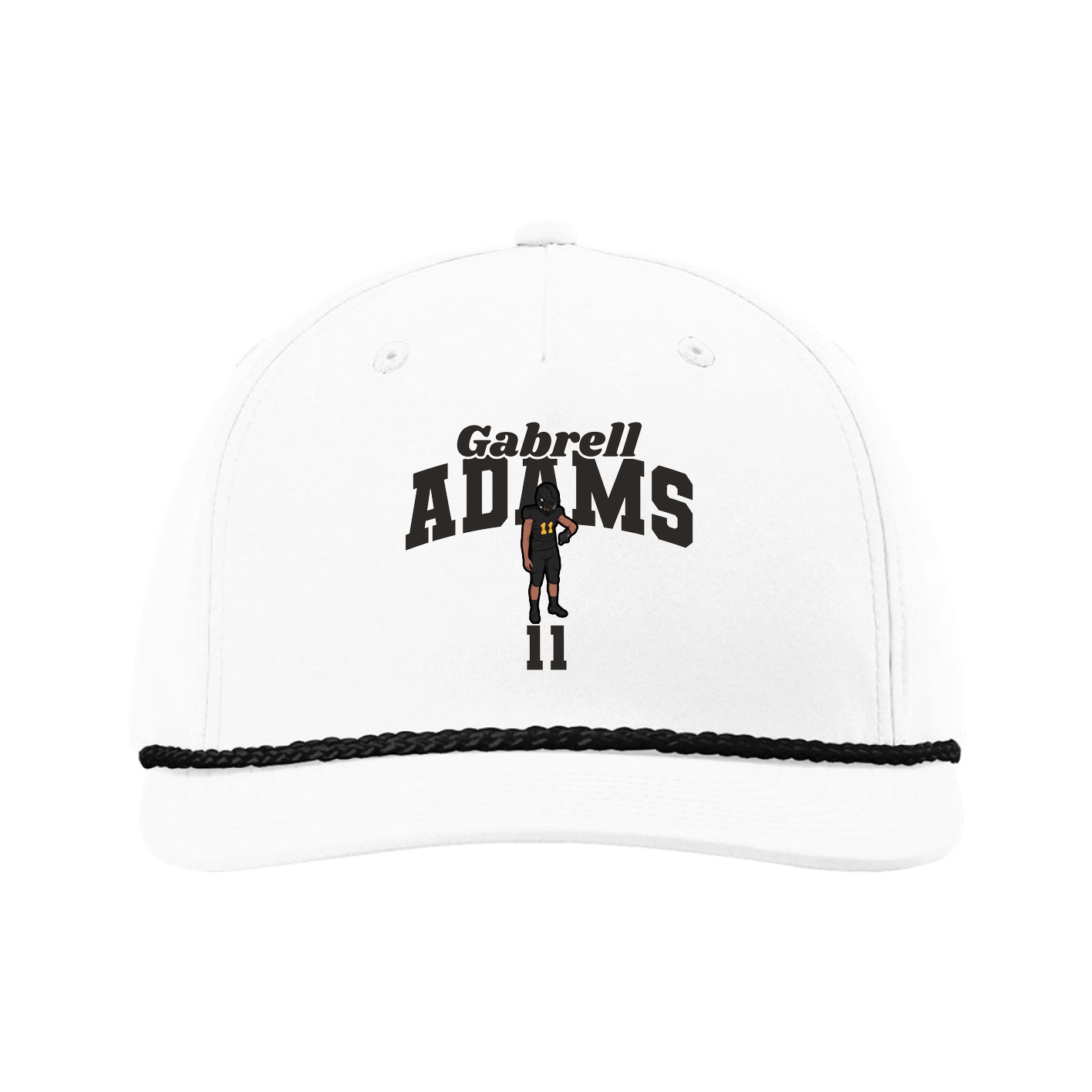 Five-Panel Classic Rope Cap — Signature Arch in White