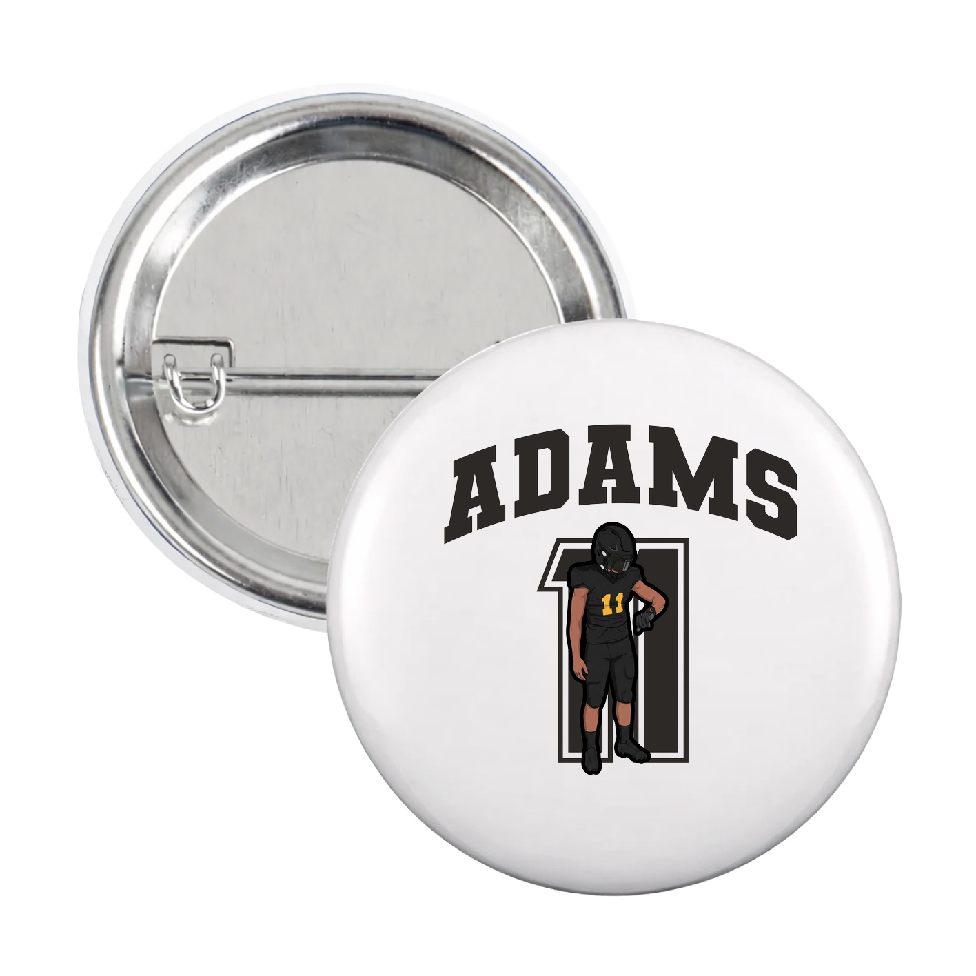 Game Day Button — Number in White