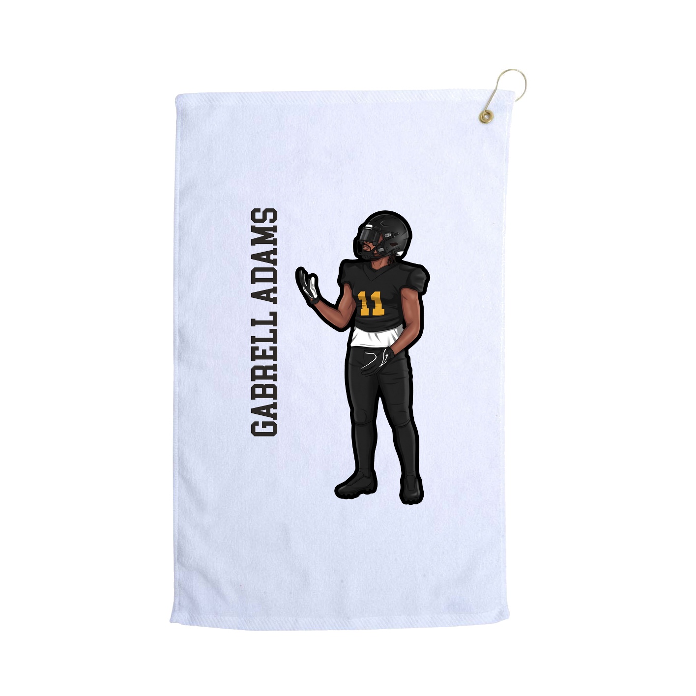 Golf Towel — Name Vertical in White