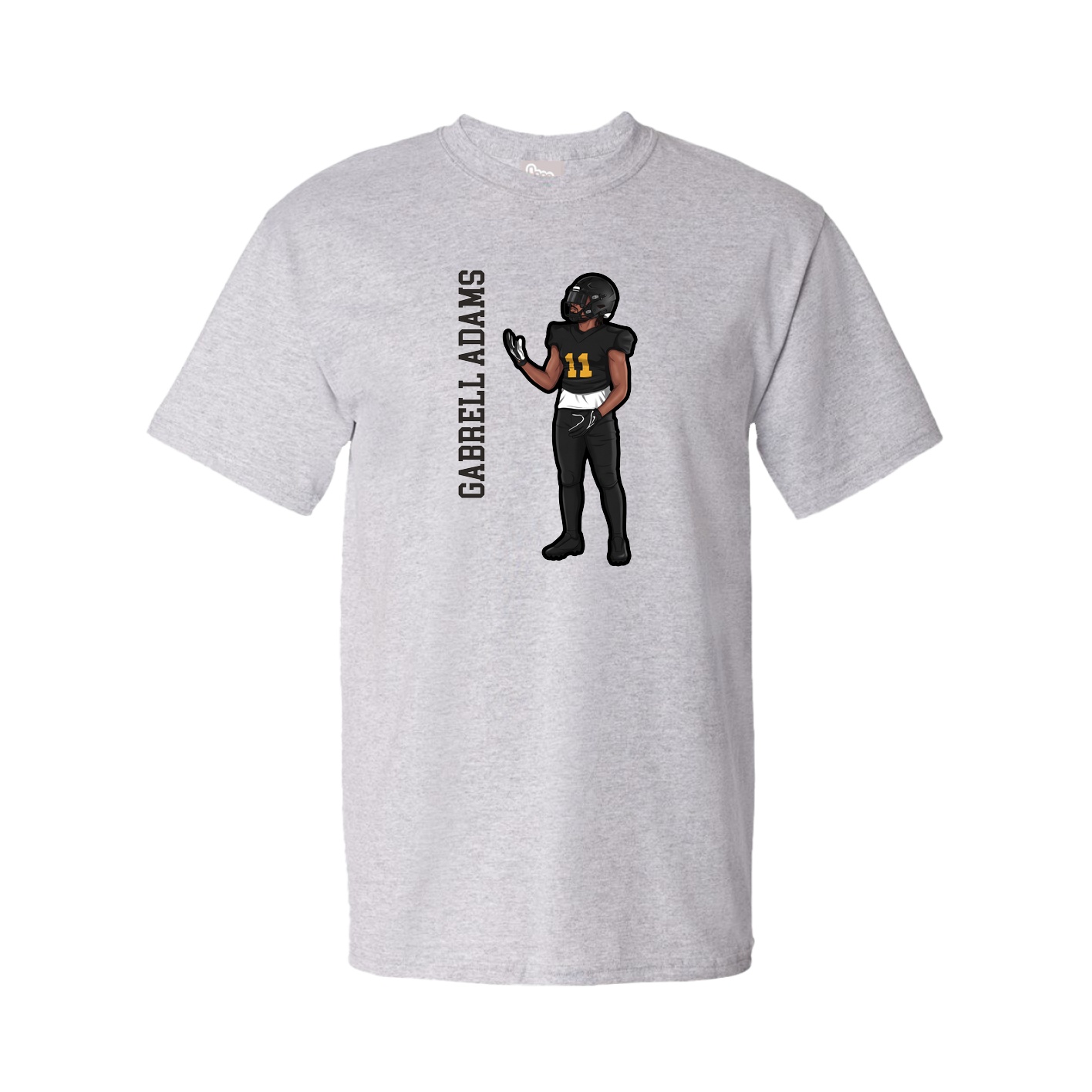 Tee — Name Vertical in Grey