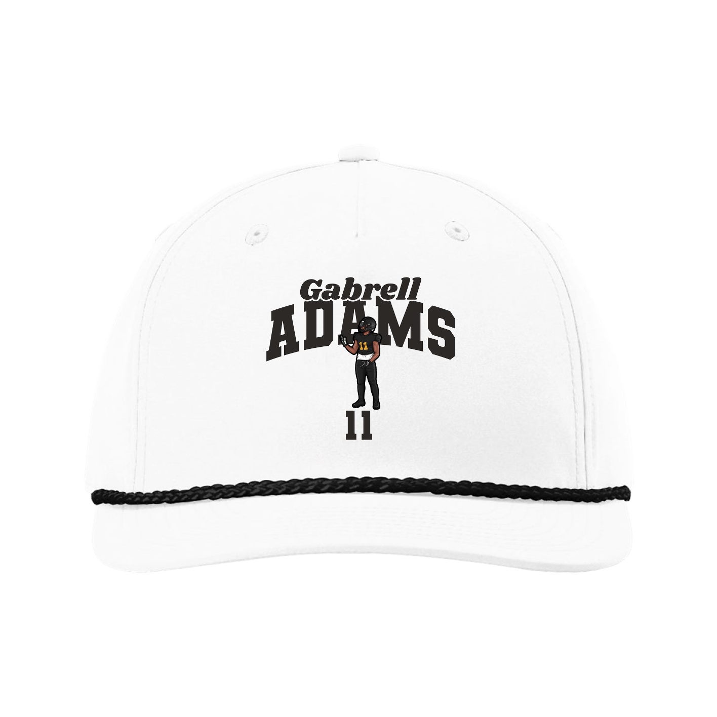 Five-Panel Classic Rope Cap — Signature Arch in White