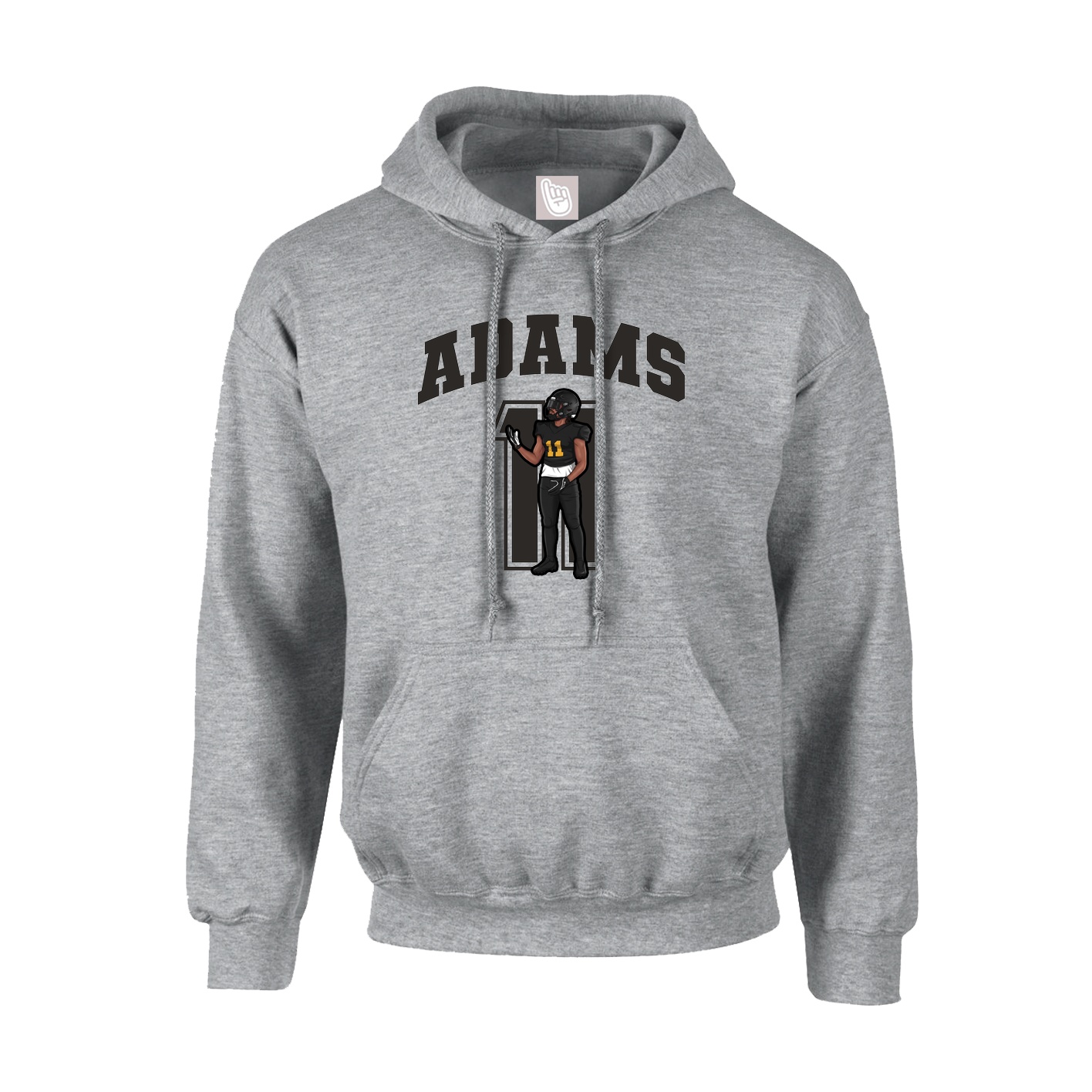 Hoodie — Number in Grey