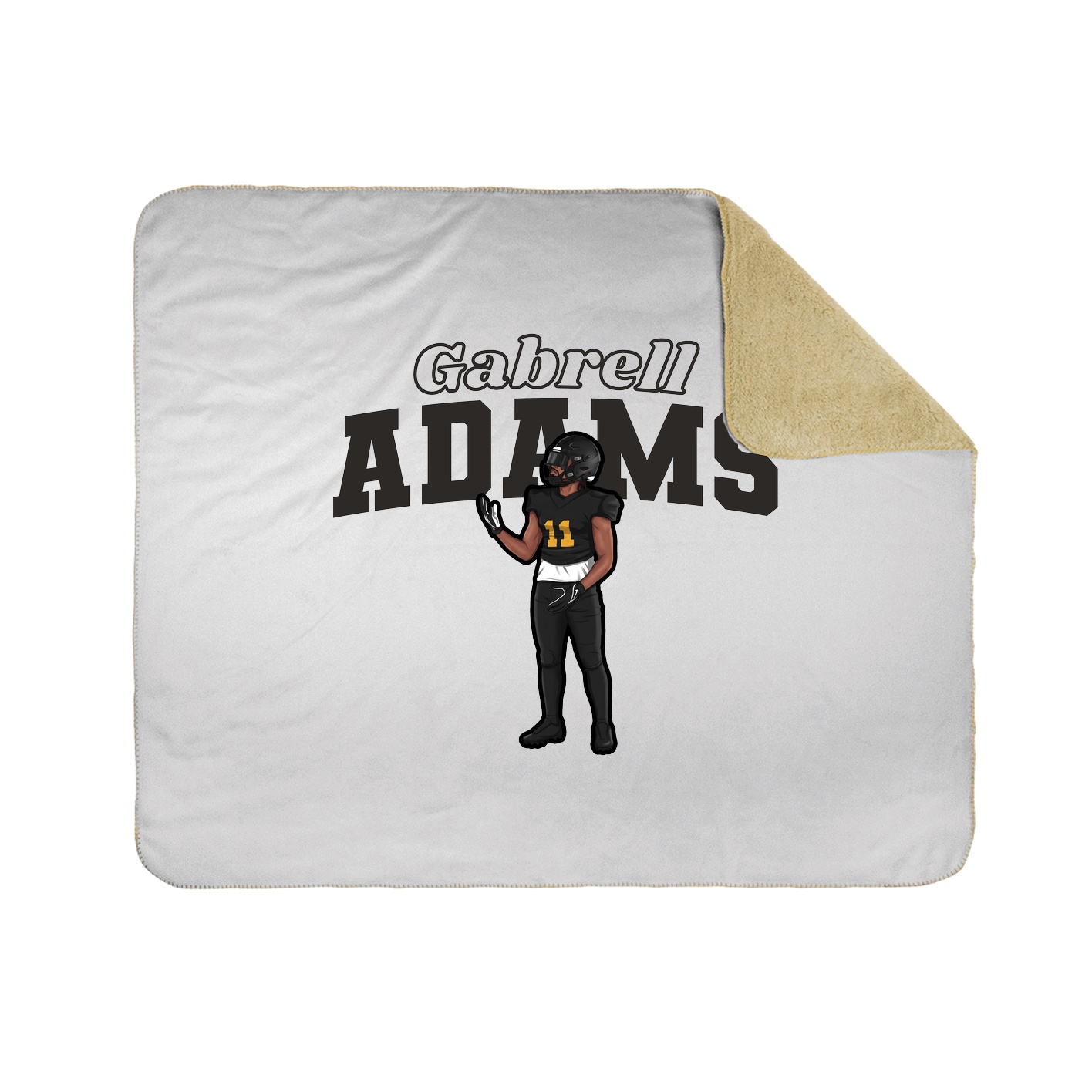 Throw Blanket — Name Arch in White