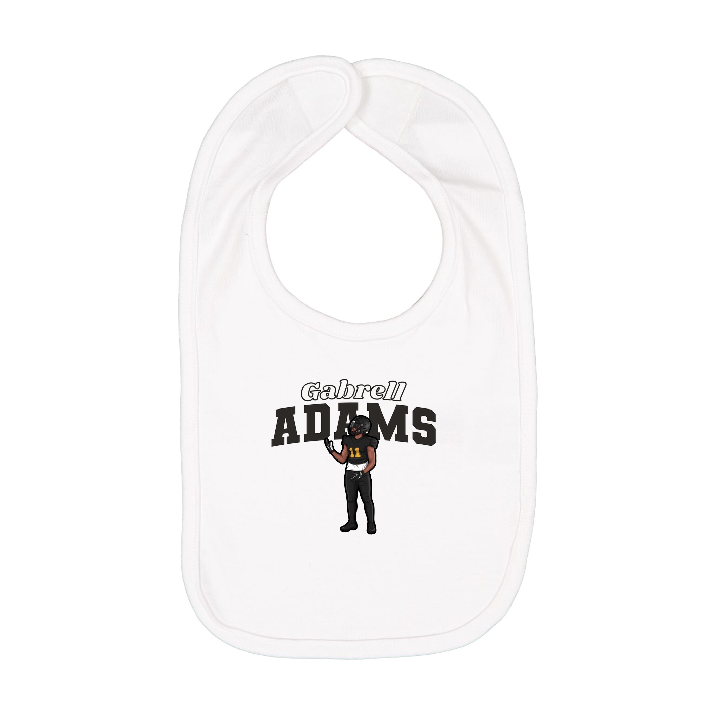 Infant Bib — Name Arch in White