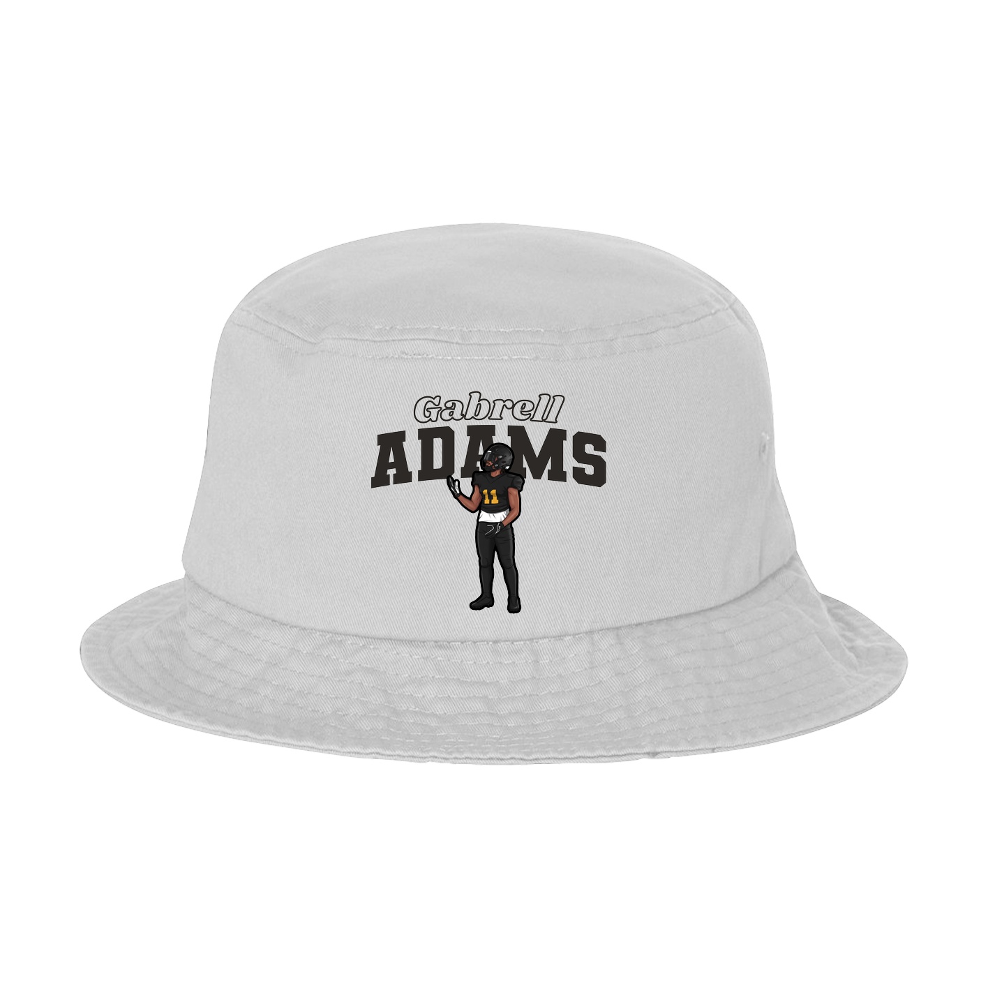 Bucket Cap — Name Arch in White