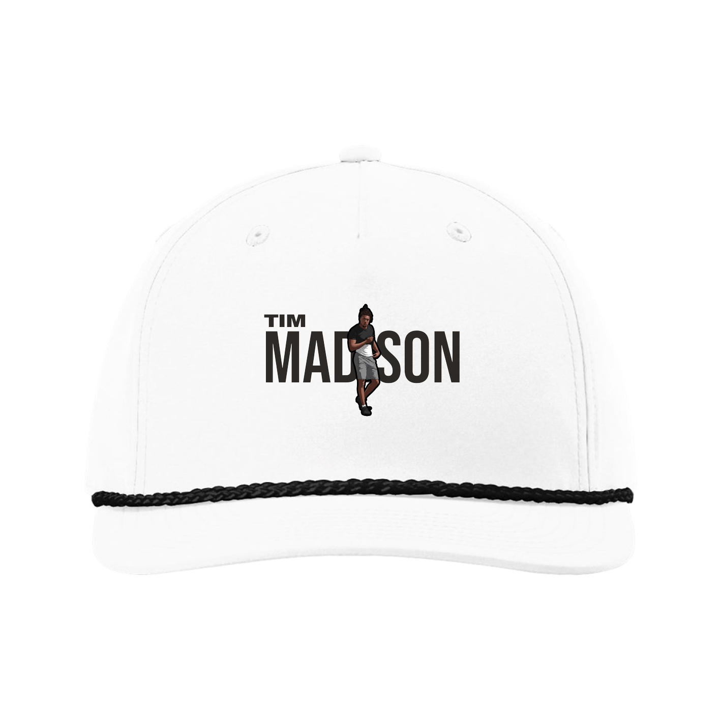 Five-Panel Classic Rope Cap — Player Name in White