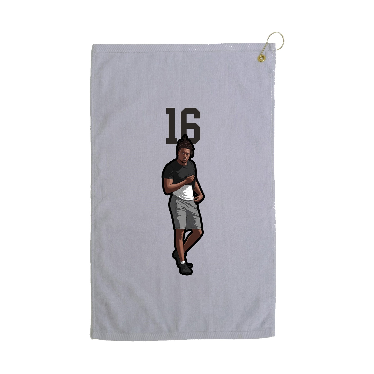 Golf Towel — Number Top in Grey