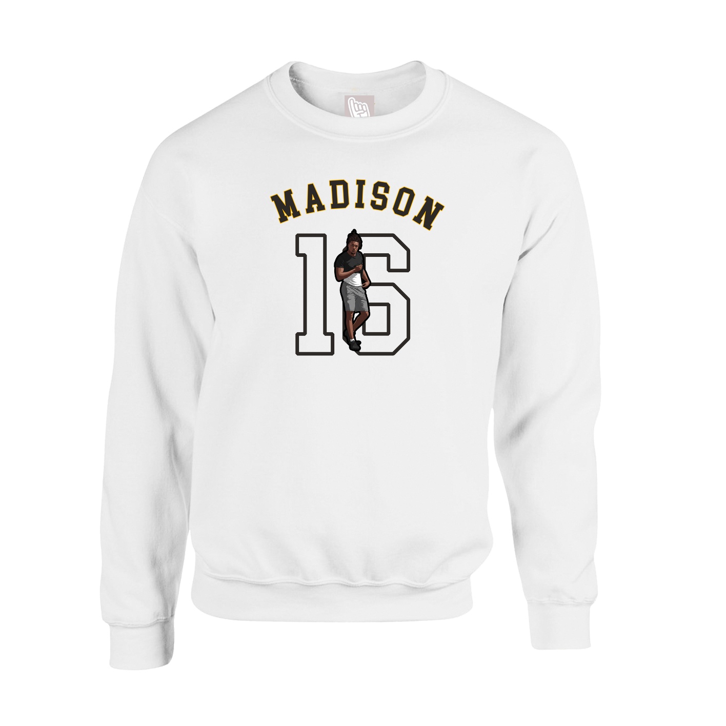 Fleece Crew — Shirsey Arch in White