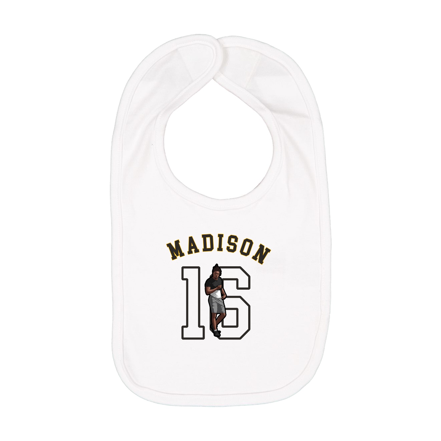 Infant Bib — Shirsey Arch in White