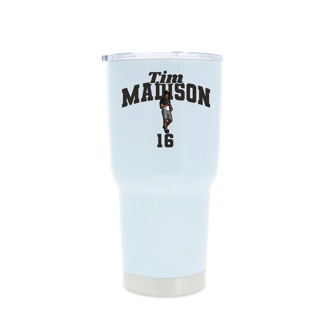 30oz Stainless Steel Tumbler — Signature Arch in White