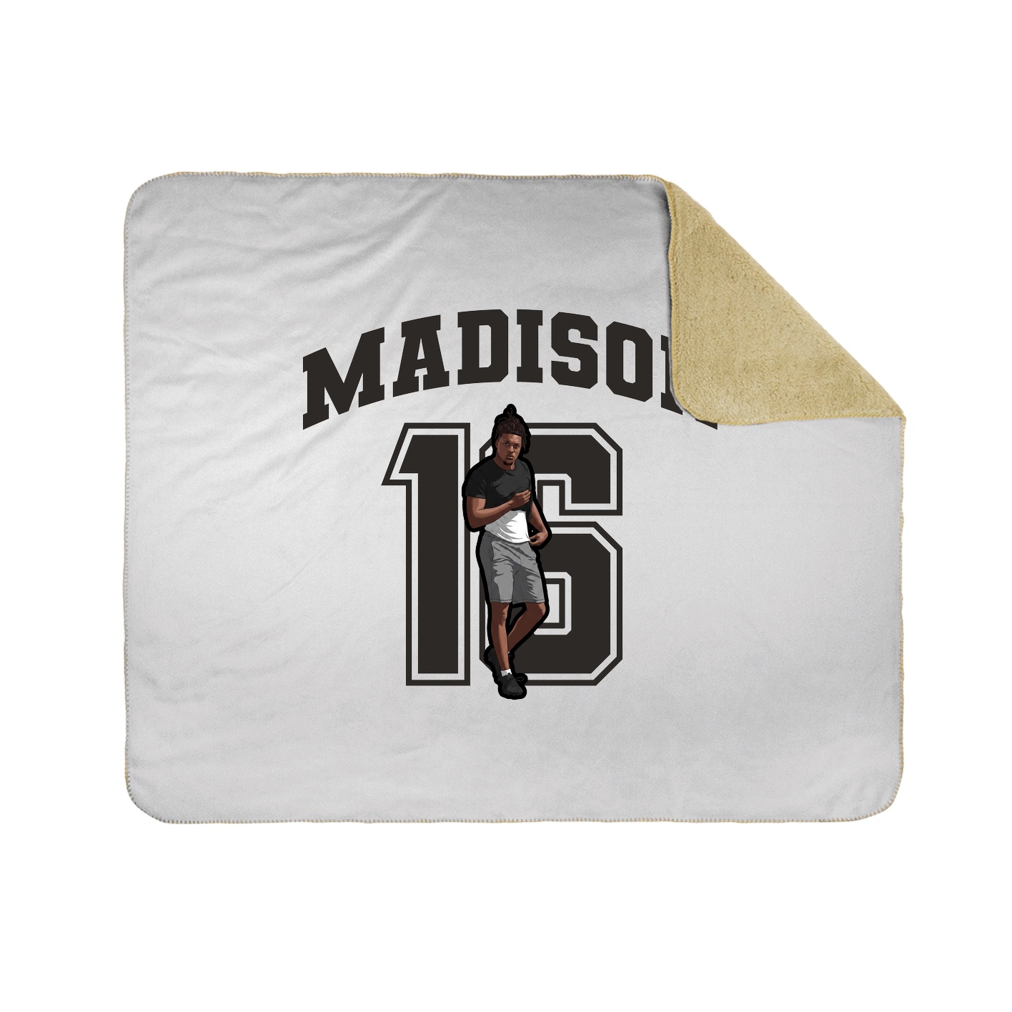 Throw Blanket — Number in White