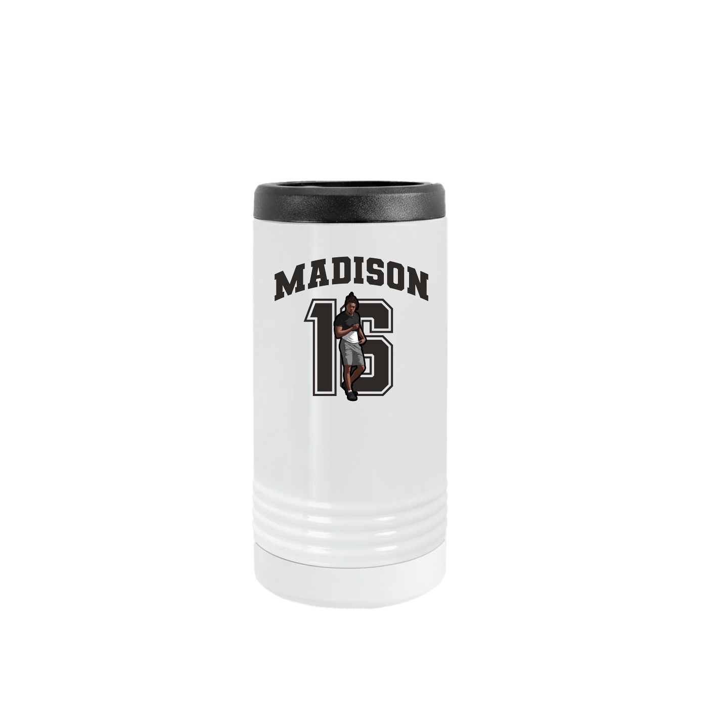 Slim Beverage Holder — Number in White