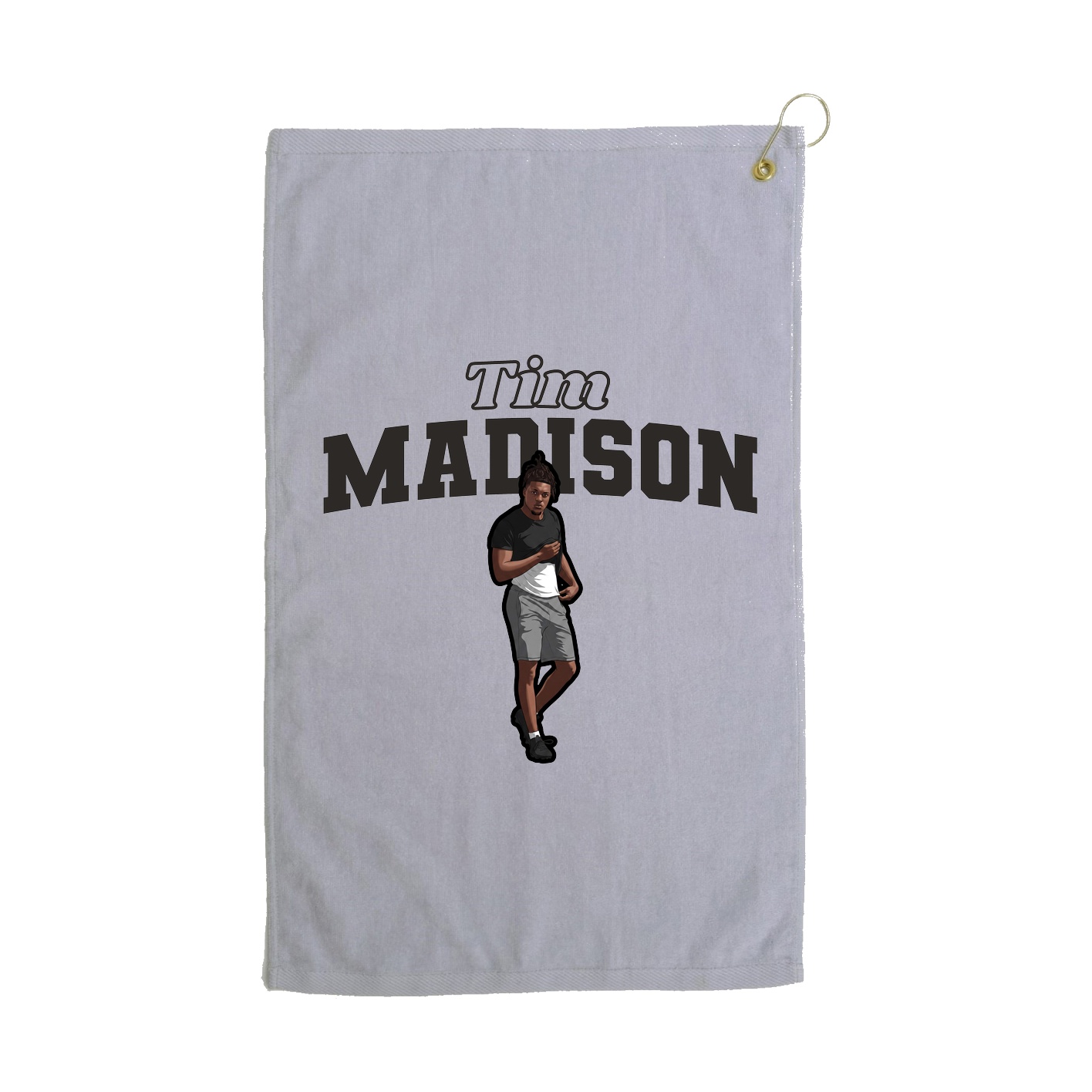 Golf Towel — Name Arch in Grey