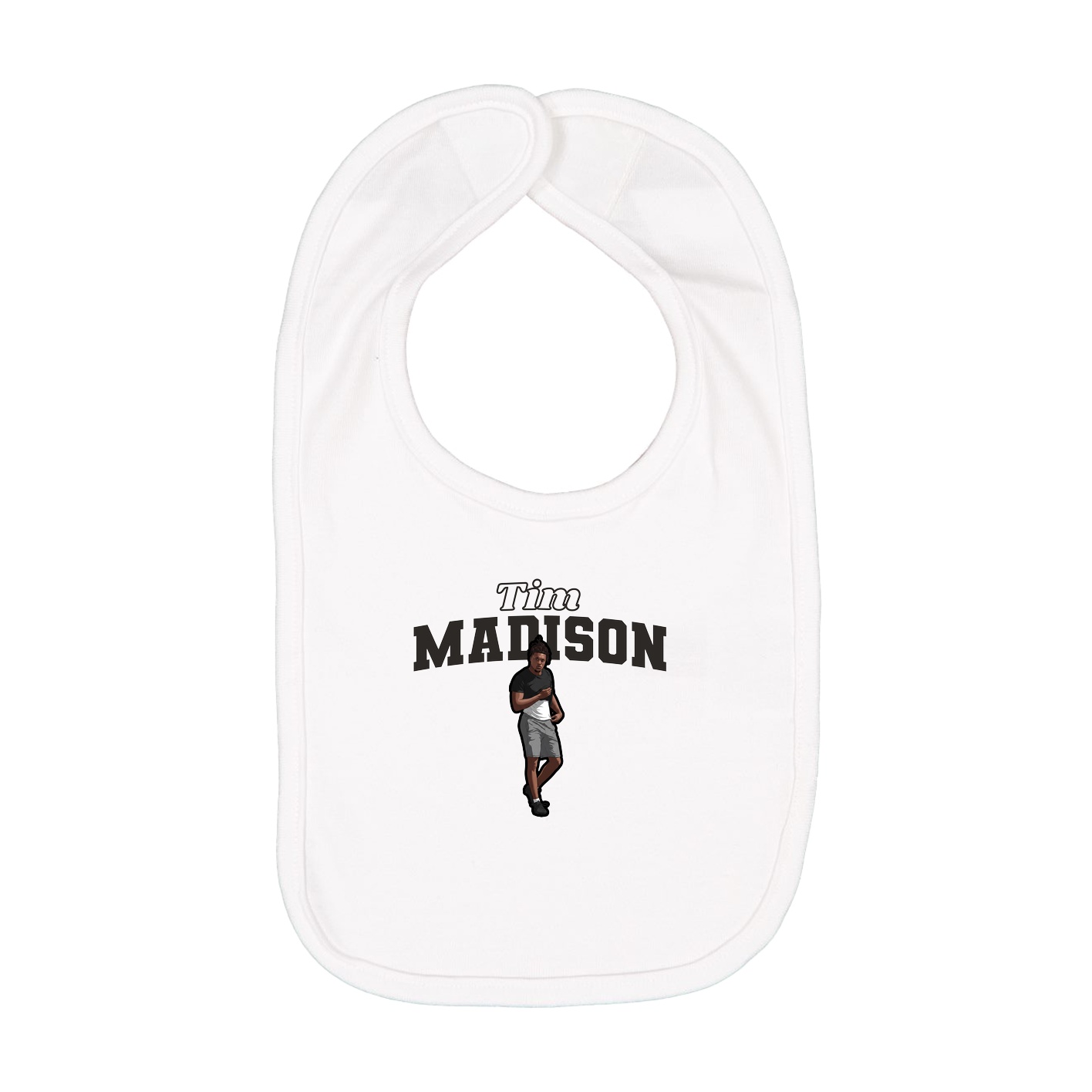 Infant Bib — Name Arch in White
