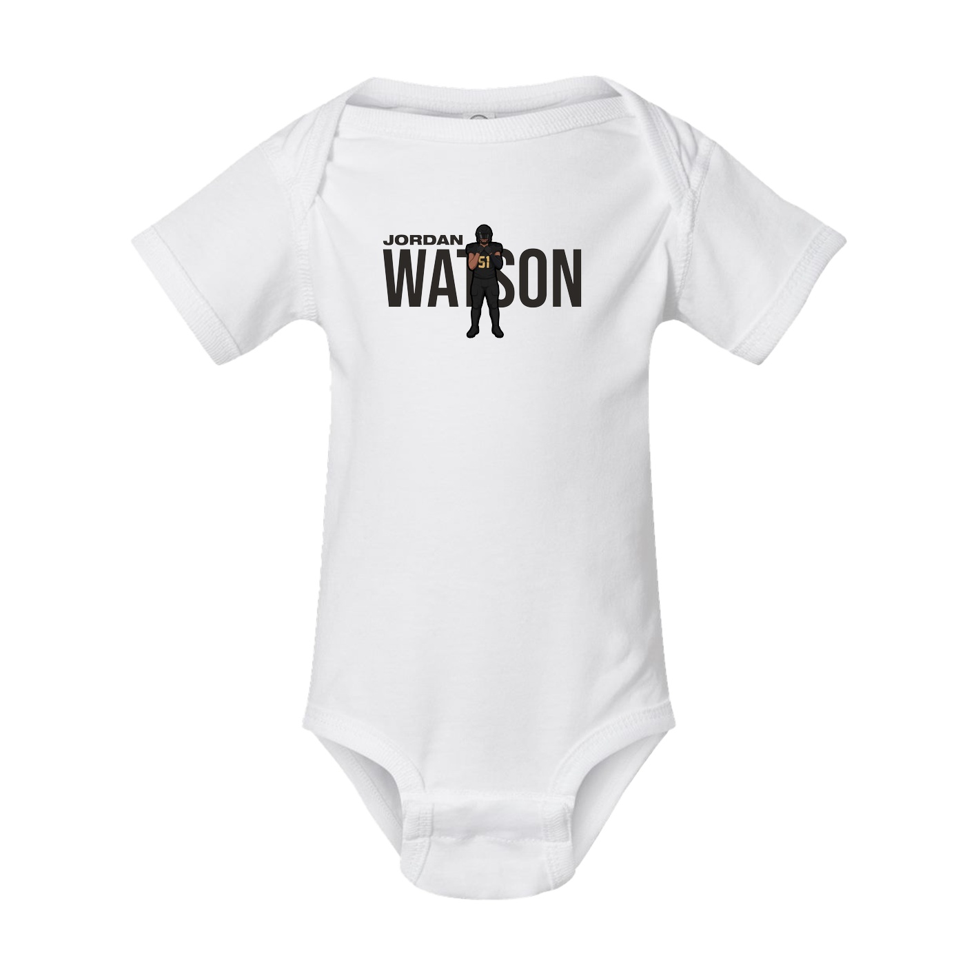 Baby Onesie — Player Name in White