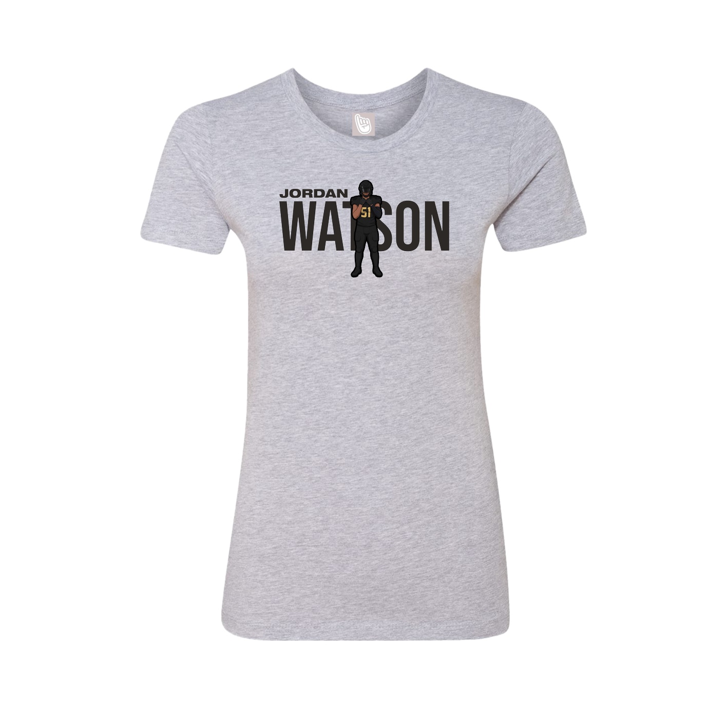 Fitted Women's Tee — Player Name in Grey